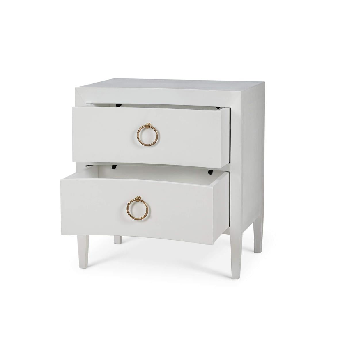 Bramble Mornington Linen Wrapped Nightstand — Linen True White