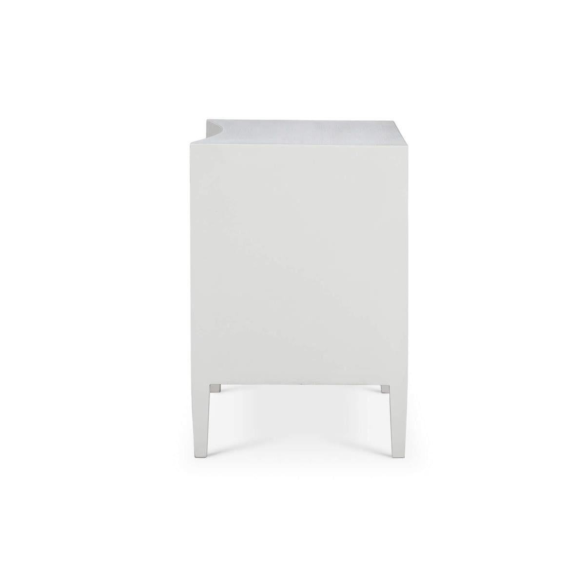 Bramble Mornington Linen Wrapped Nightstand — Linen True White