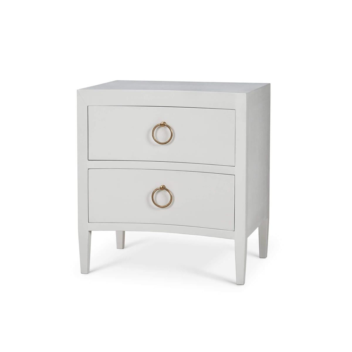 Bramble Mornington Linen Wrapped Nightstand — Linen True White