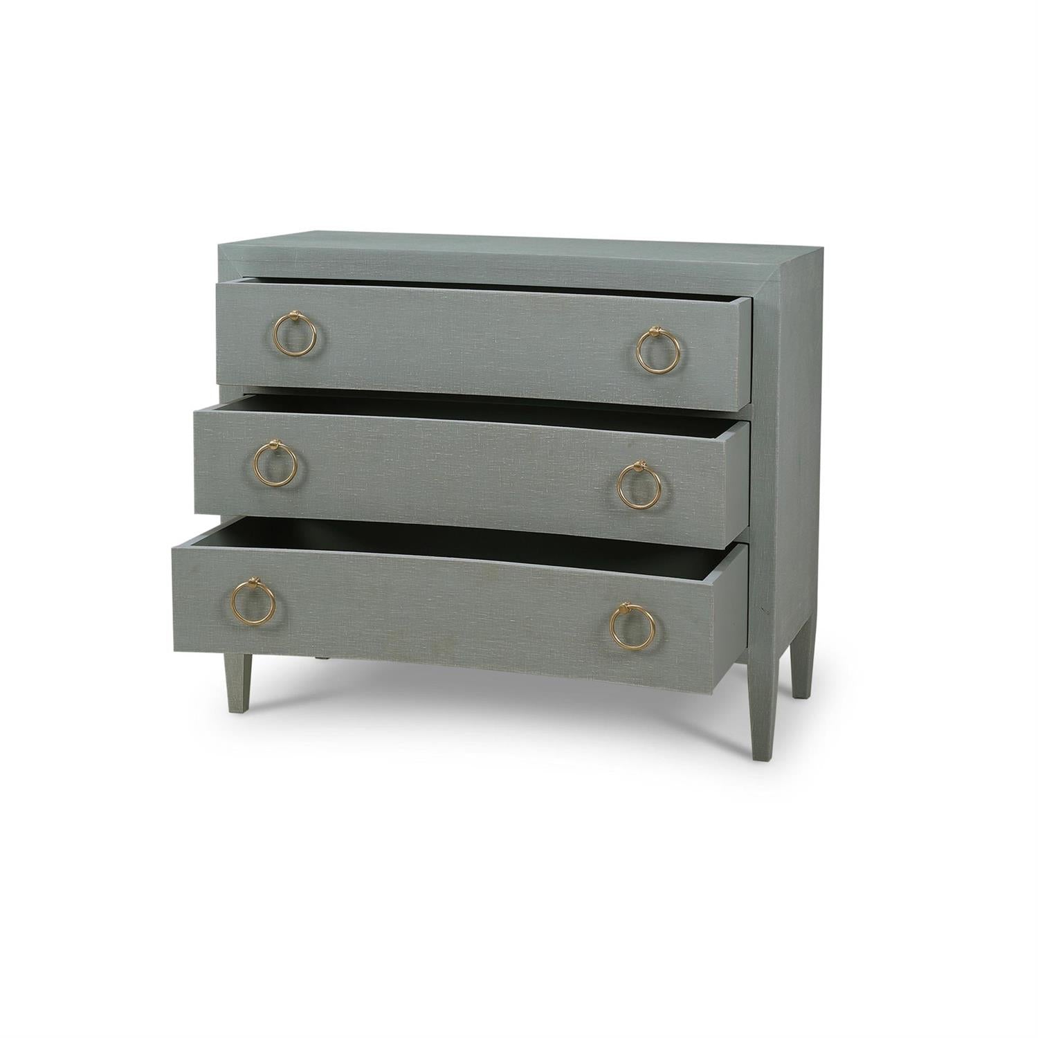 Bramble Mornington Linen Wrapped 3 Drawer Dresser — Linen Pale Blue * lightly sanded to give a light weathered appearance.