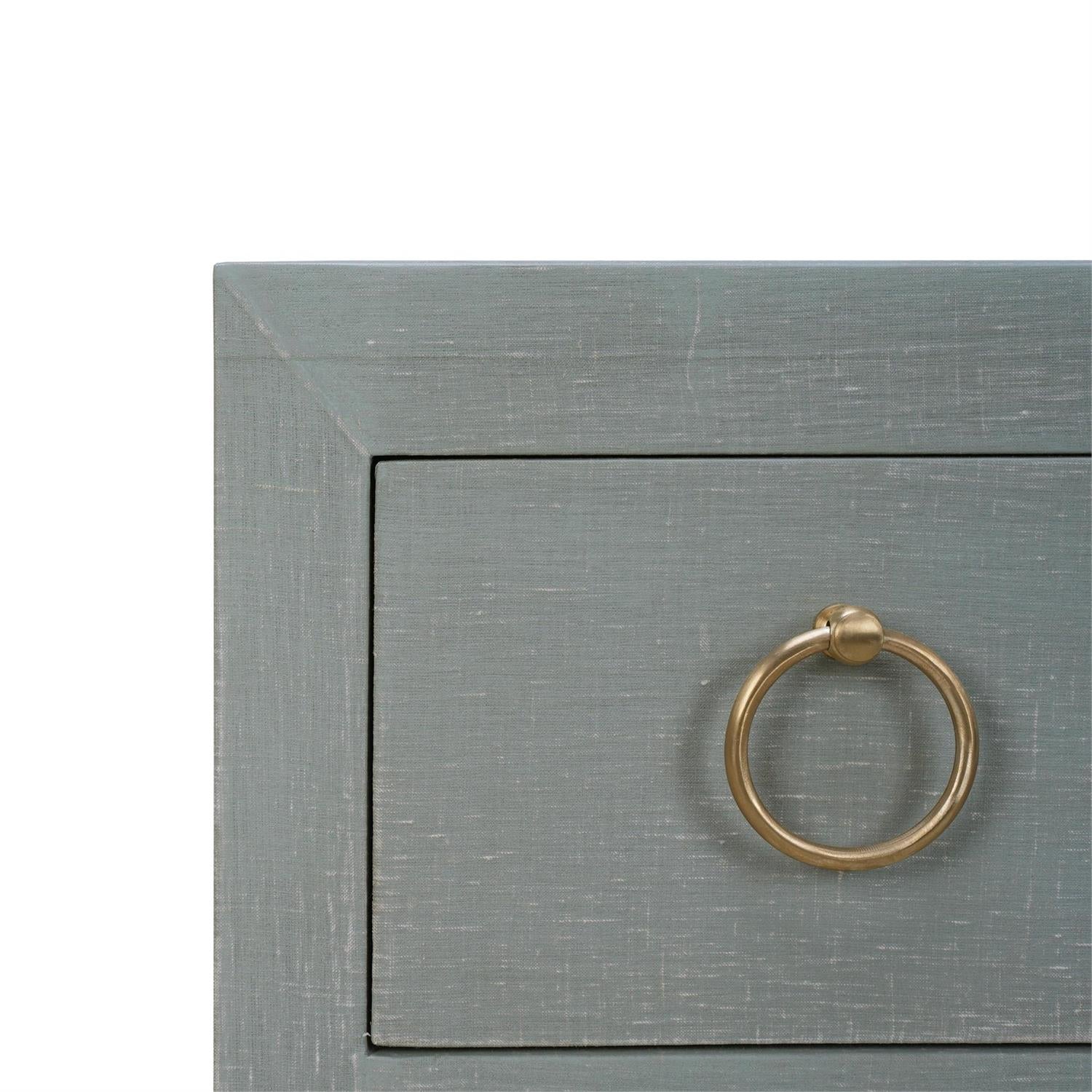 Bramble Mornington Linen Wrapped 3 Drawer Dresser — Linen Pale Blue * lightly sanded to give a light weathered appearance.