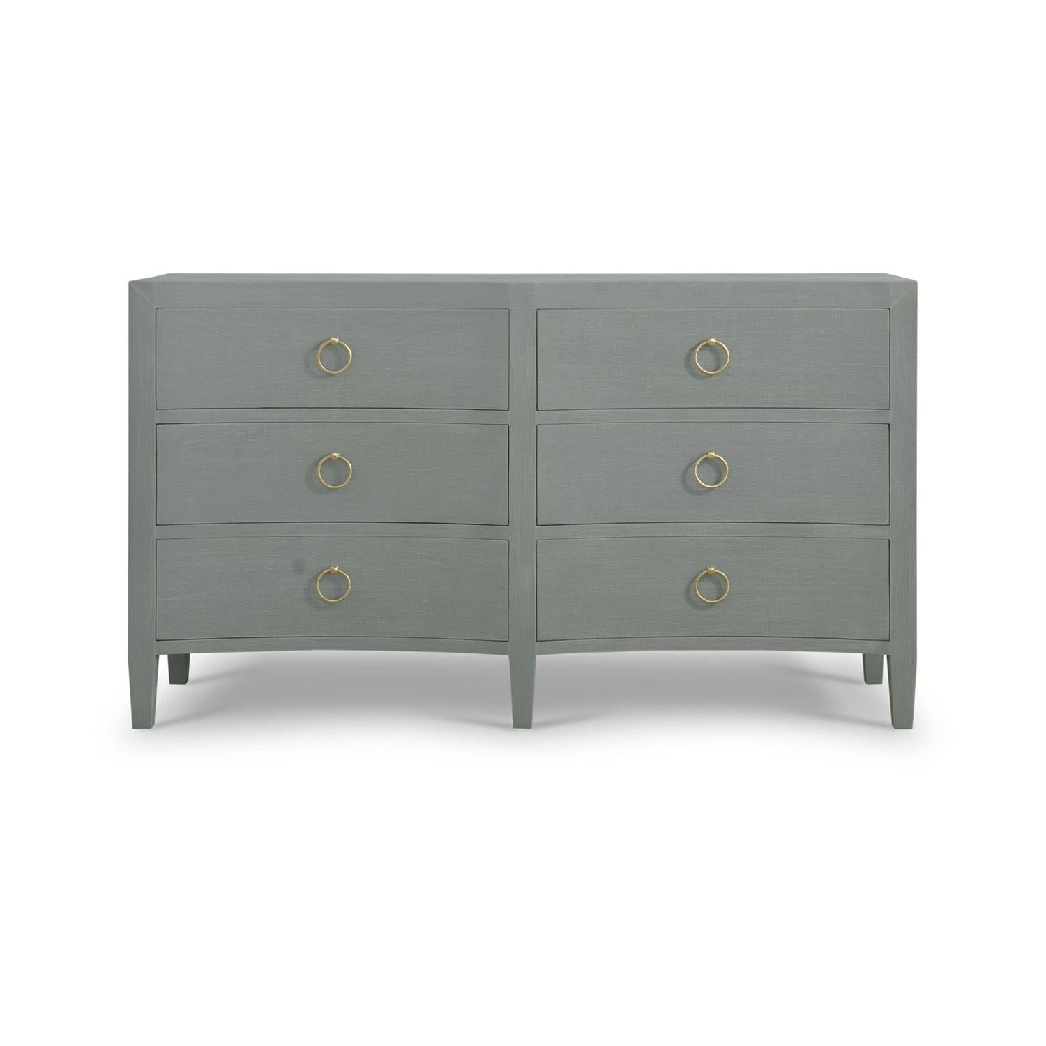 Bramble Mornington Linen Wrapped 6 Drawer Dresser — Linen Pale Blue * lightly sanded to give a light weathered appearance.