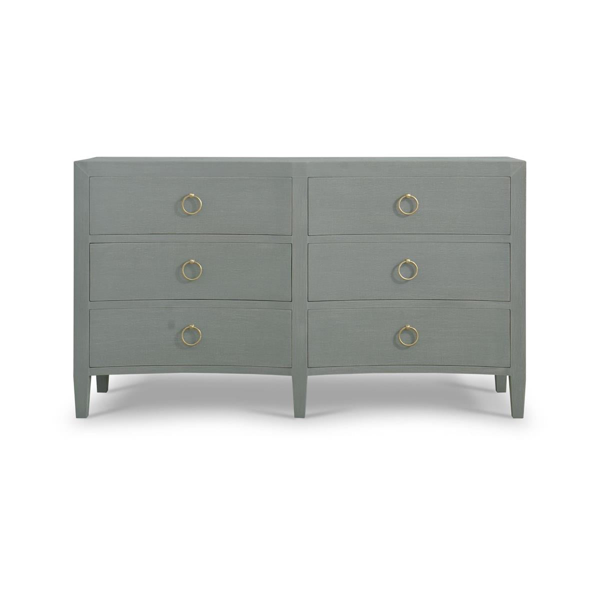 Bramble Mornington Linen Wrapped 6 Drawer Dresser — Linen Pale Blue * lightly sanded to give a light weathered appearance.