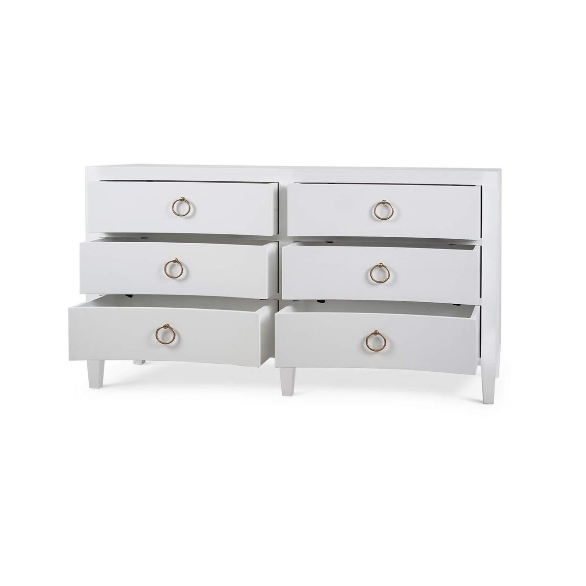 Bramble Mornington Linen Wrapped 6 Drawer Dresser — Linen True White