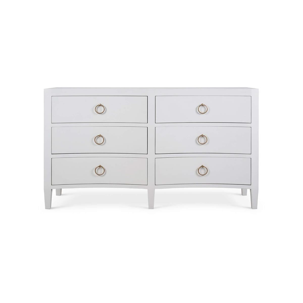 Bramble Mornington Linen Wrapped 6 Drawer Dresser — Linen True White
