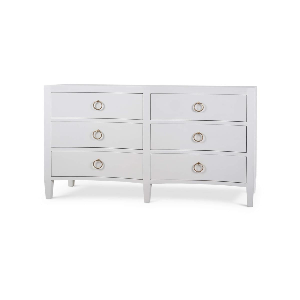 Bramble Mornington Linen Wrapped 6 Drawer Dresser — Linen True White