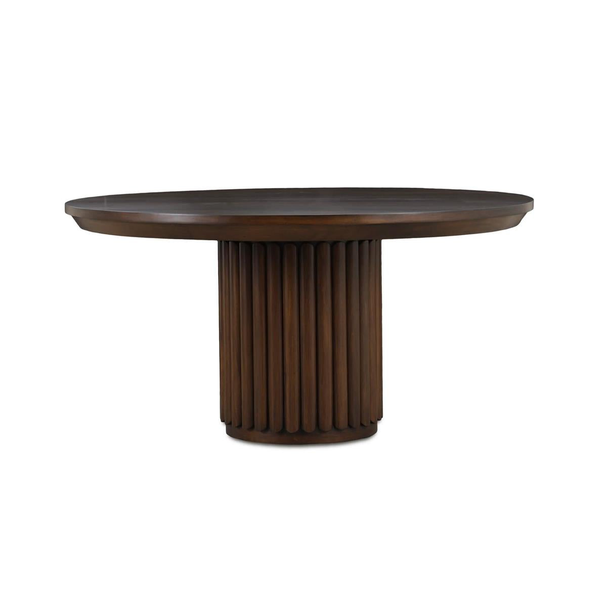 Bramble Portobello Round Dining Table 60" — Matt Teak Brown