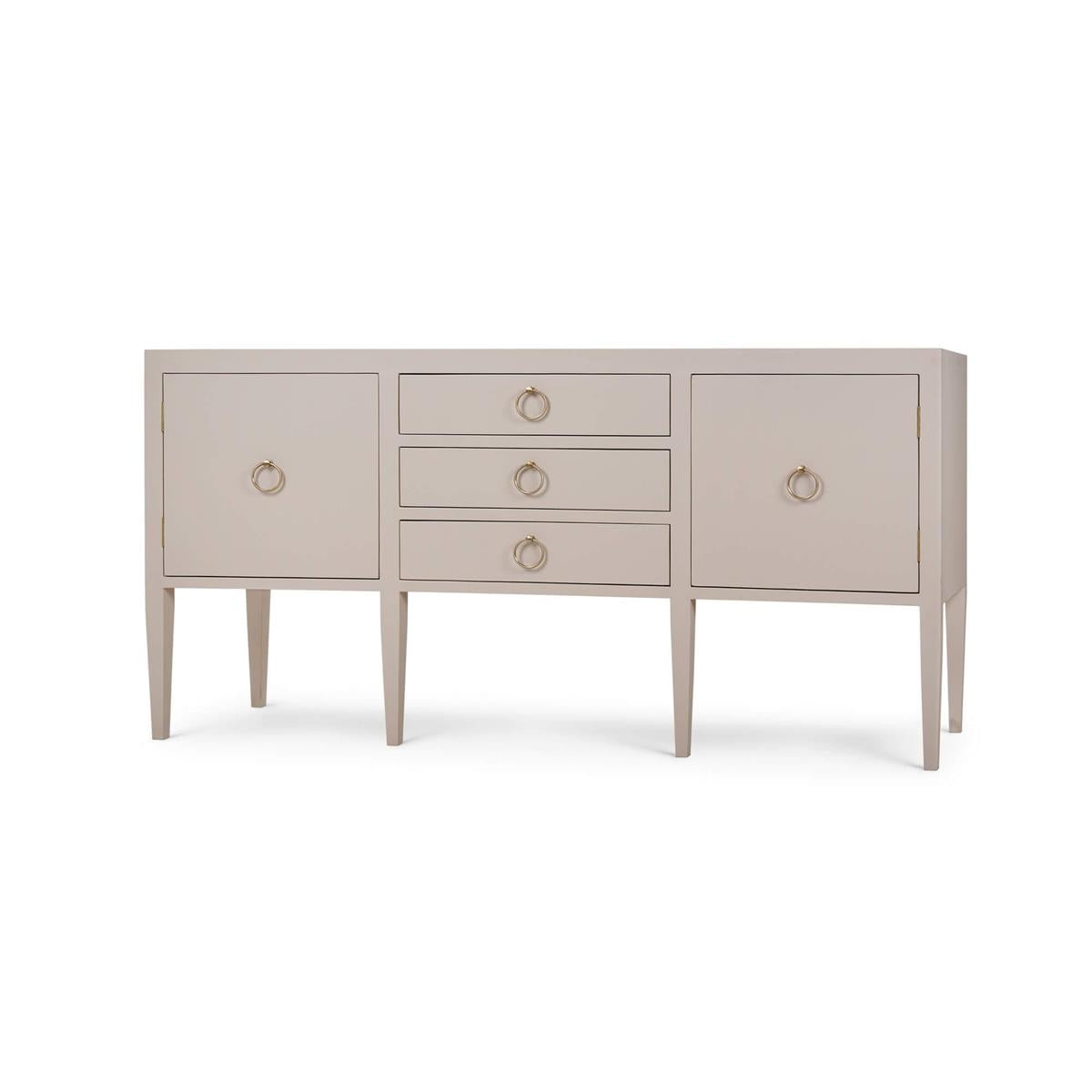 Bramble Westminster Concave Linen Wrapped Sideboard — Linen Putty
