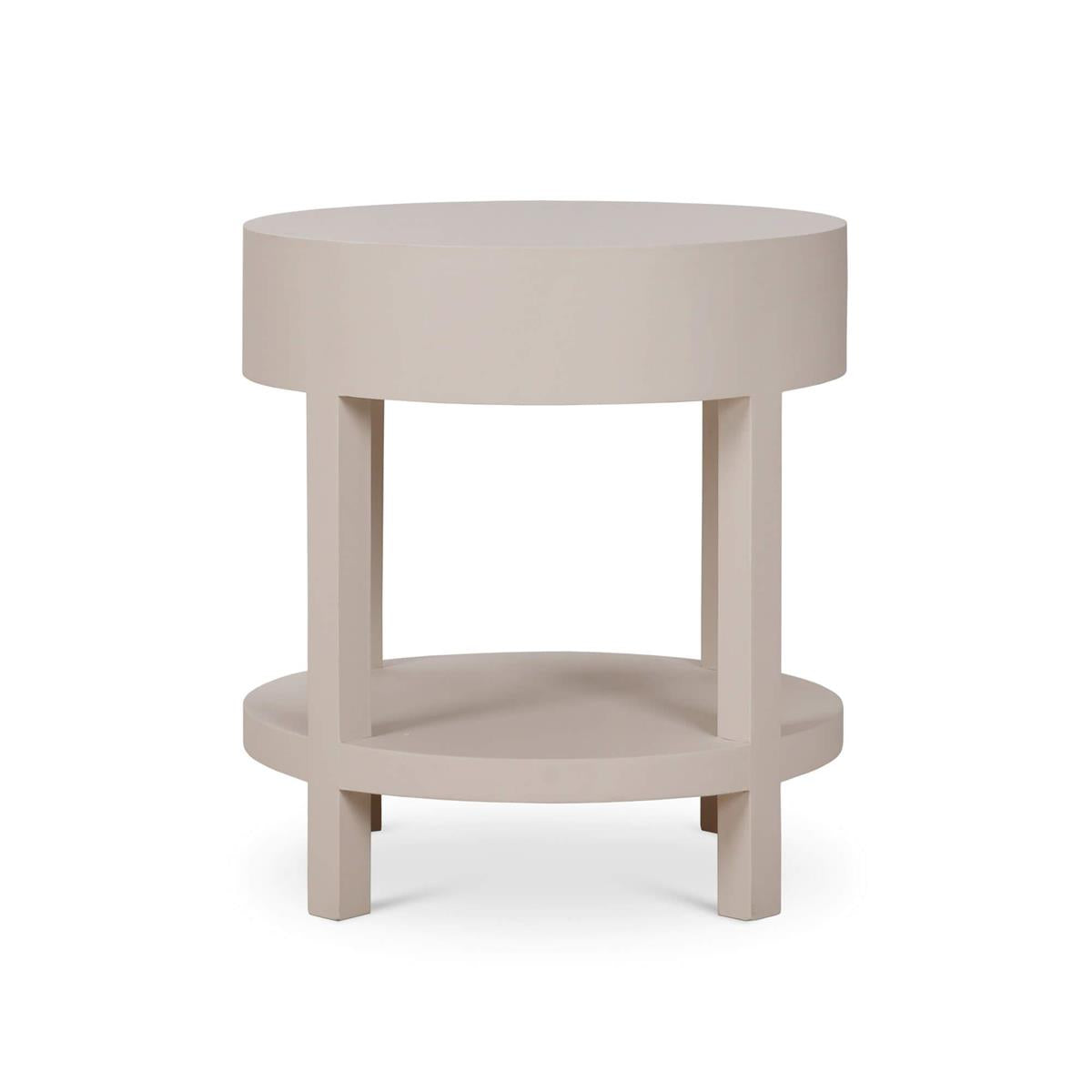 Bramble Milan Linen Wrapped Side Table — Linen Putty