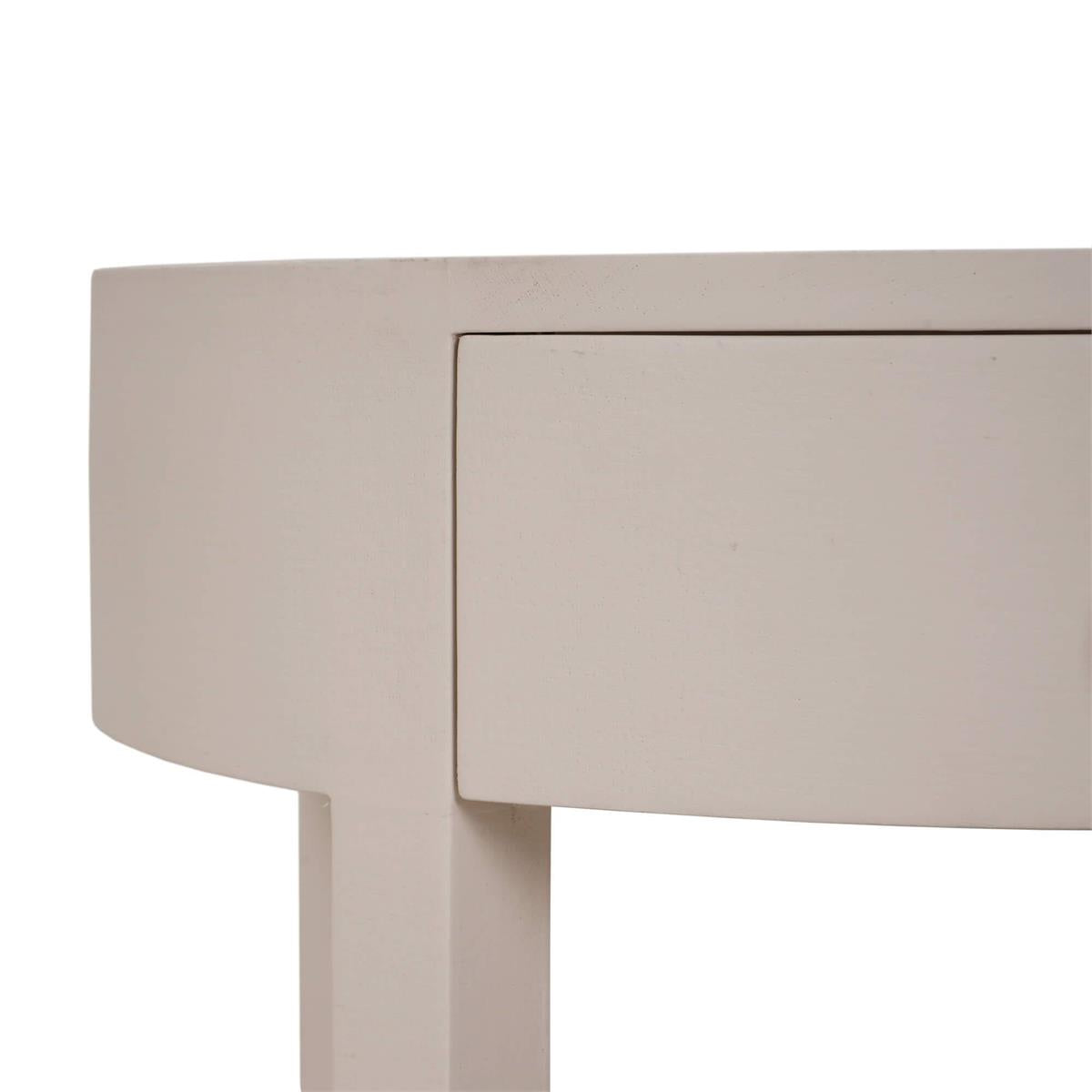 Bramble Milan Linen Wrapped Side Table — Linen Putty