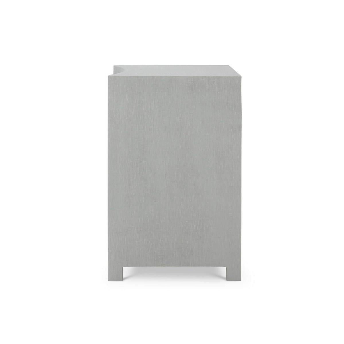 Bramble Mornington Open Shelf Bedside Table Linen Wrapped — Linen Pale Blue * lightly sanded to give a light weathered appearance.