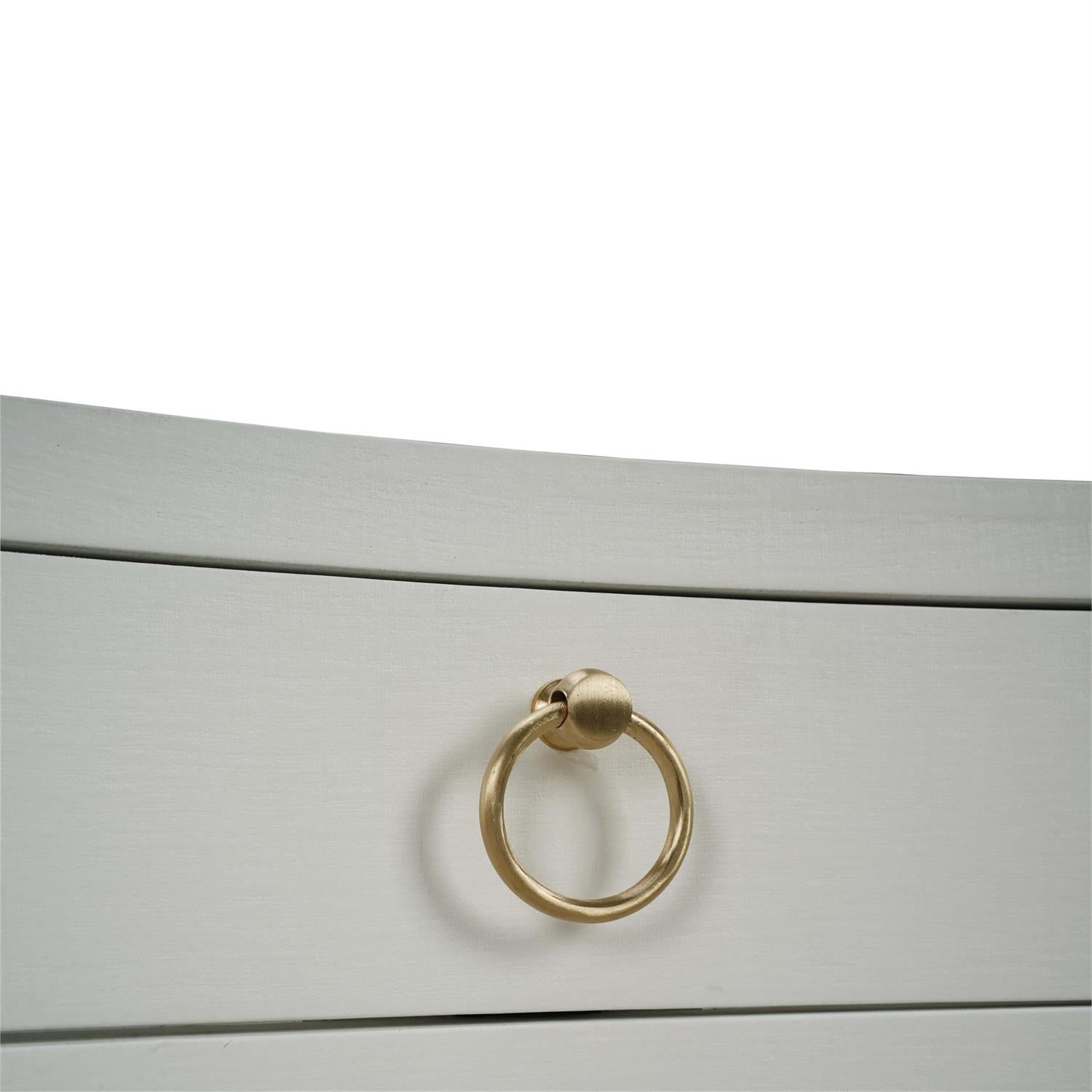 Bramble Mornington Open Shelf Bedside Table Linen Wrapped — Linen True White