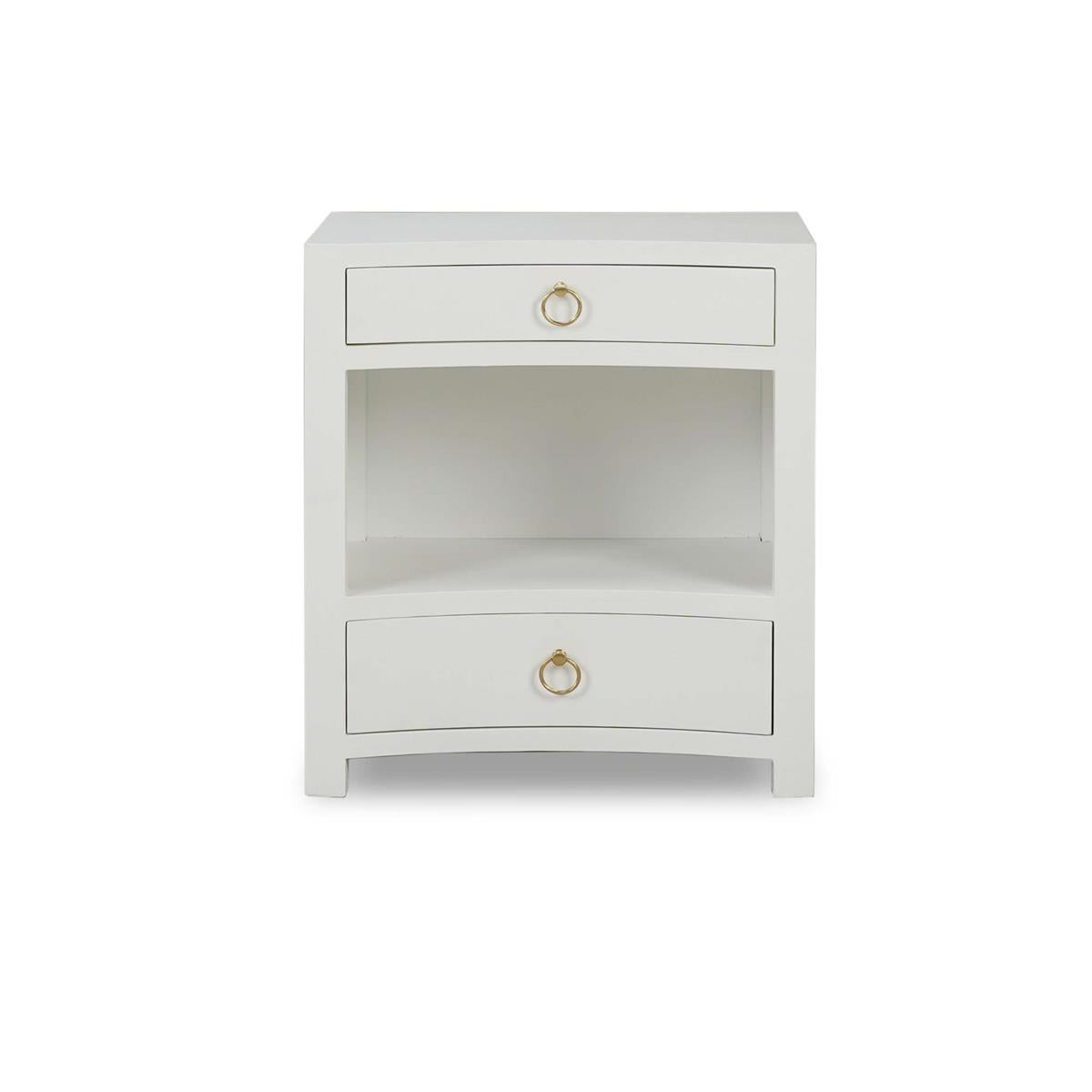 Bramble Mornington Open Shelf Bedside Table Linen Wrapped — Linen True White