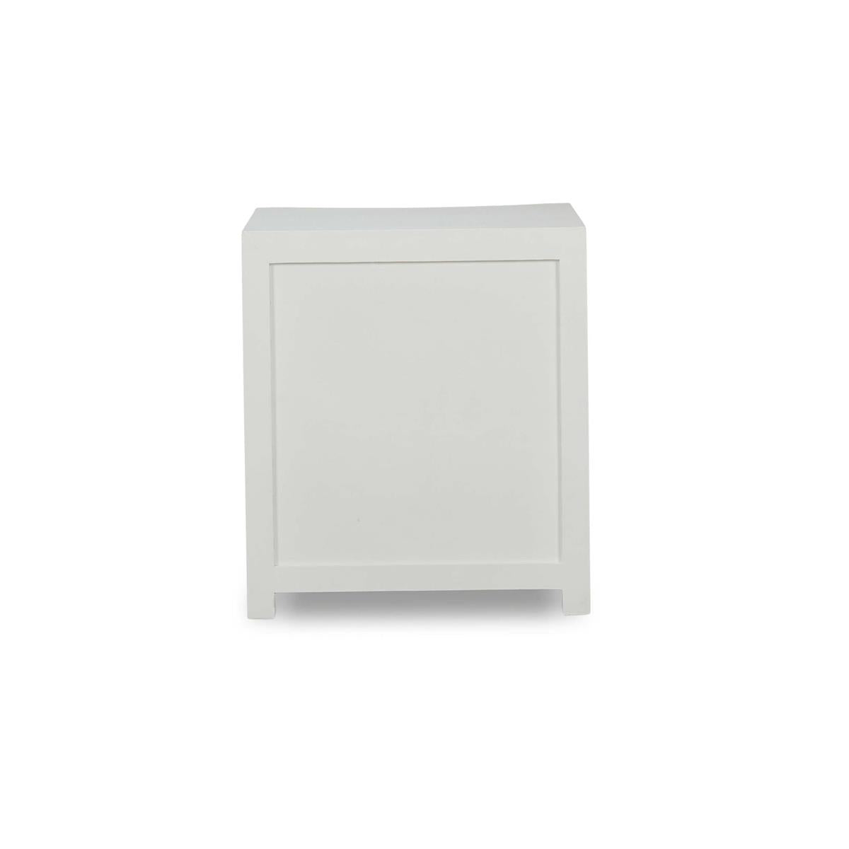 Bramble Mornington Open Shelf Bedside Table Linen Wrapped — Linen True White