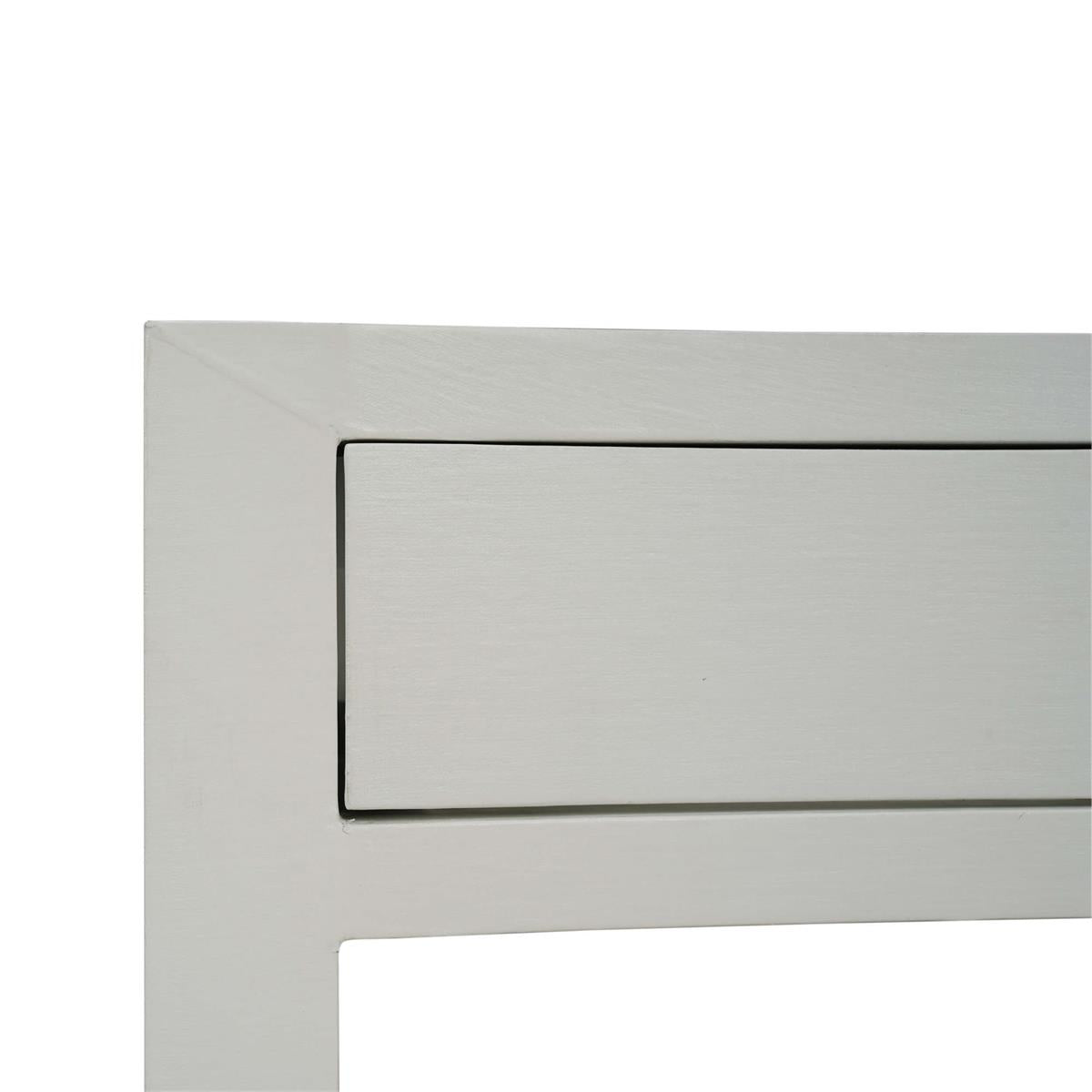 Bramble Mornington Open Shelf Bedside Table Linen Wrapped — Linen True White
