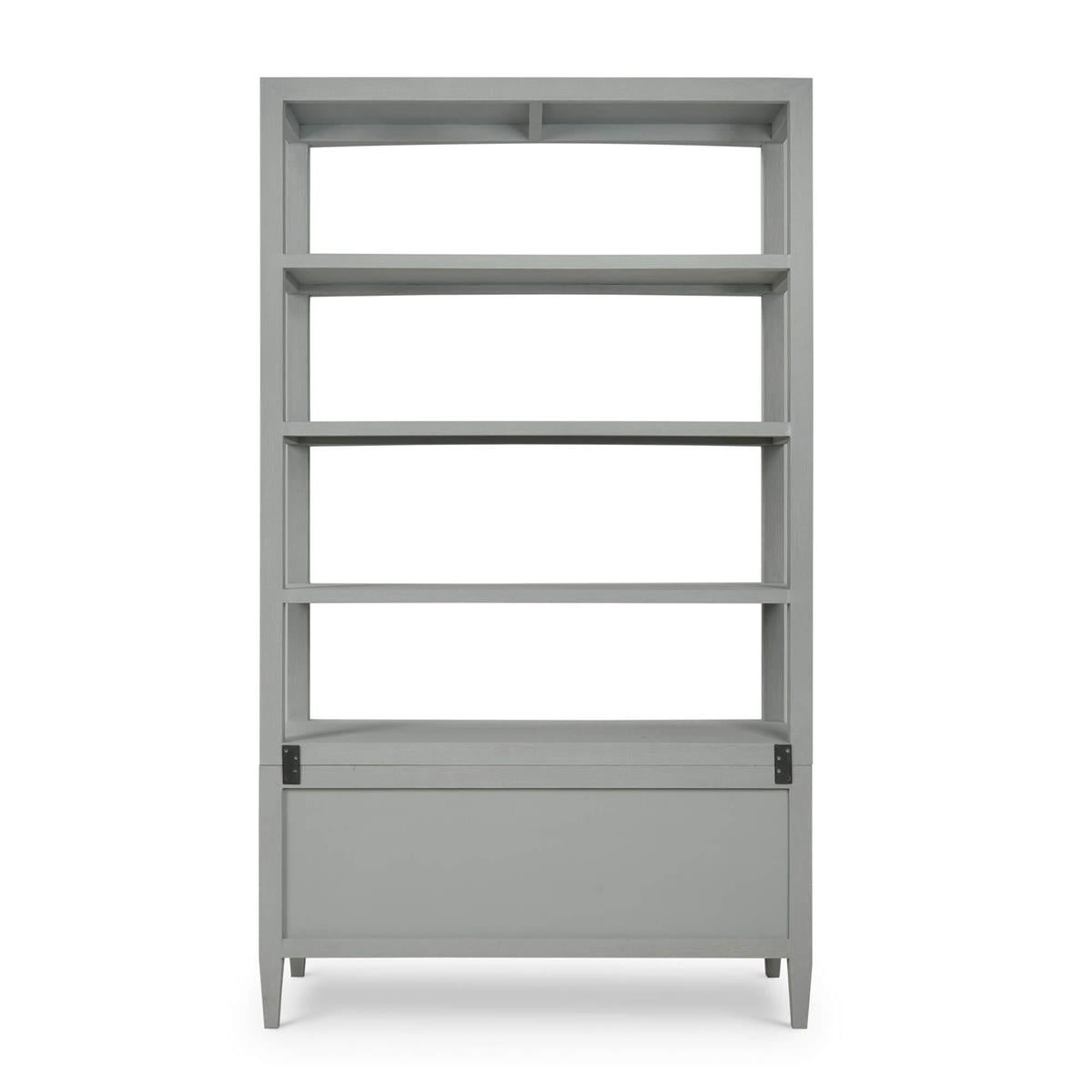 Bramble Westminster Concave Shelving Unit Linen Wrapped — Linen Pale Blue * lightly sanded to give a light weathered appearance.