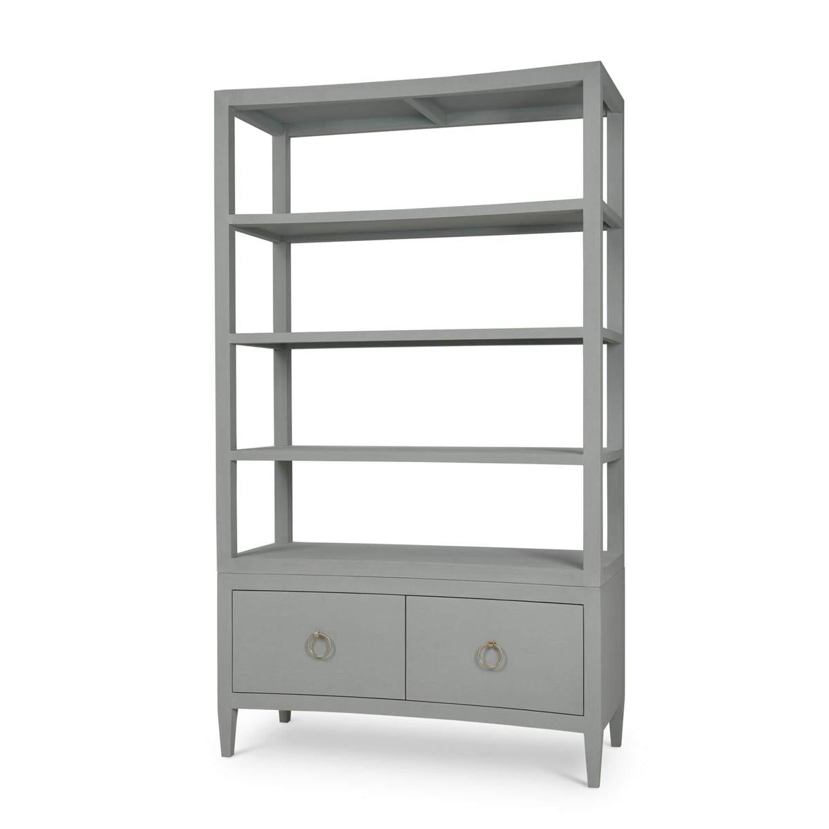 Bramble Westminster Concave Shelving Unit Linen Wrapped — Linen Pale Blue * lightly sanded to give a light weathered appearance.