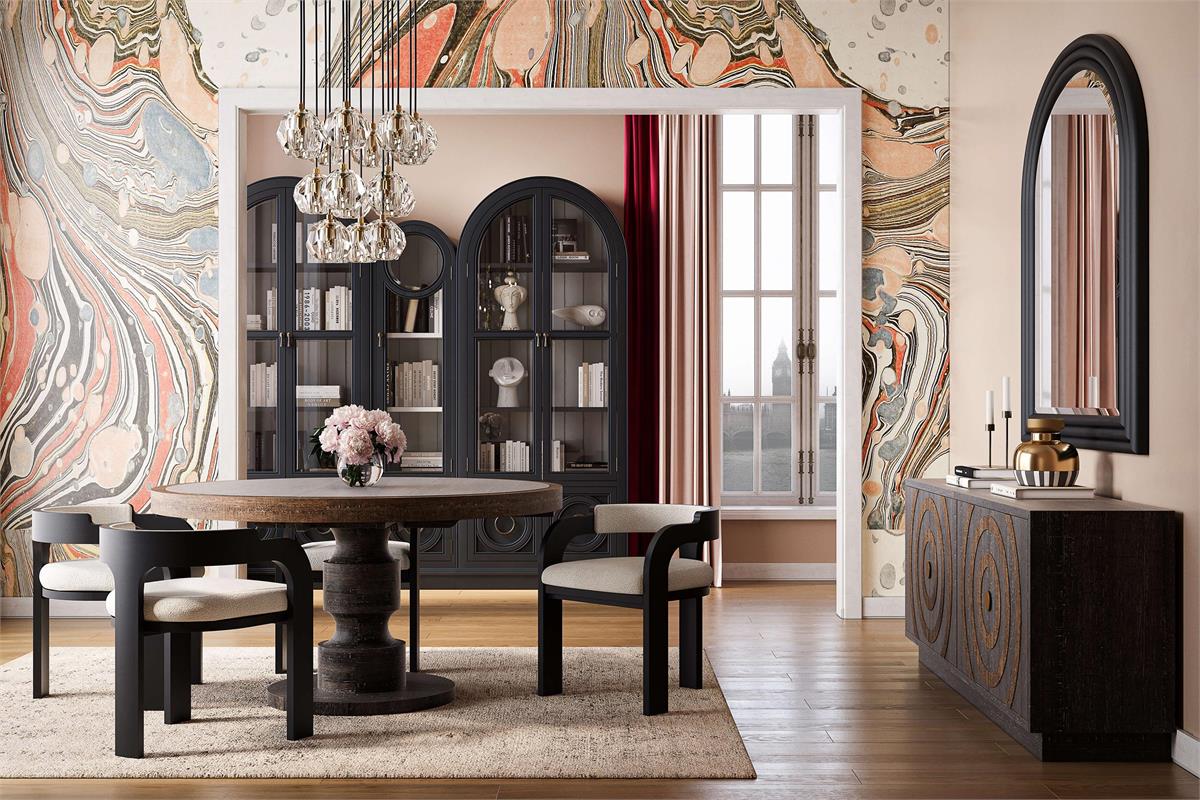 Bramble Beatnik Round Dining Table 60" — Java Brown