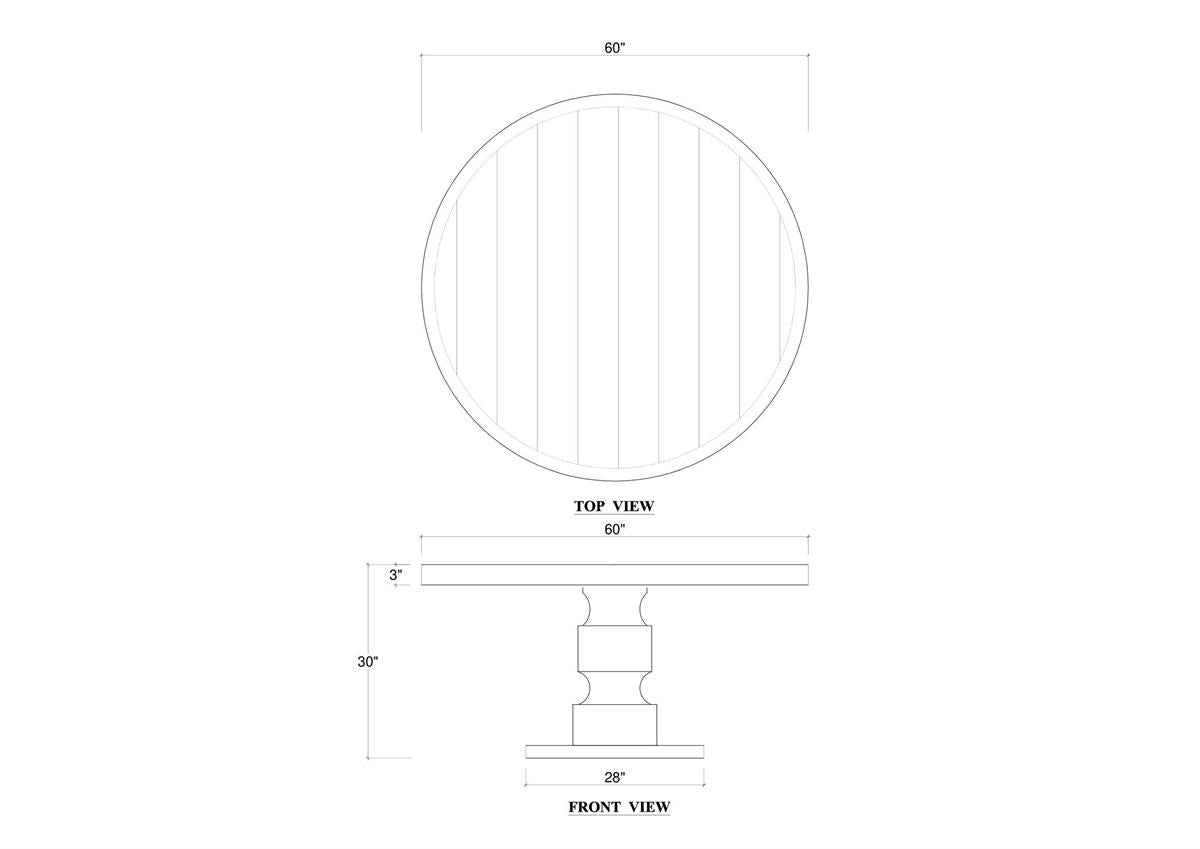 Bramble Beatnik Round Dining Table 60" — Java Brown