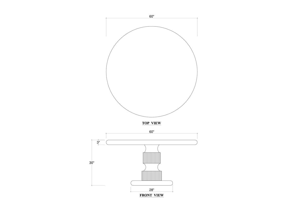 Bramble Bilbao Round Dining Table 60" — Fruit Wood