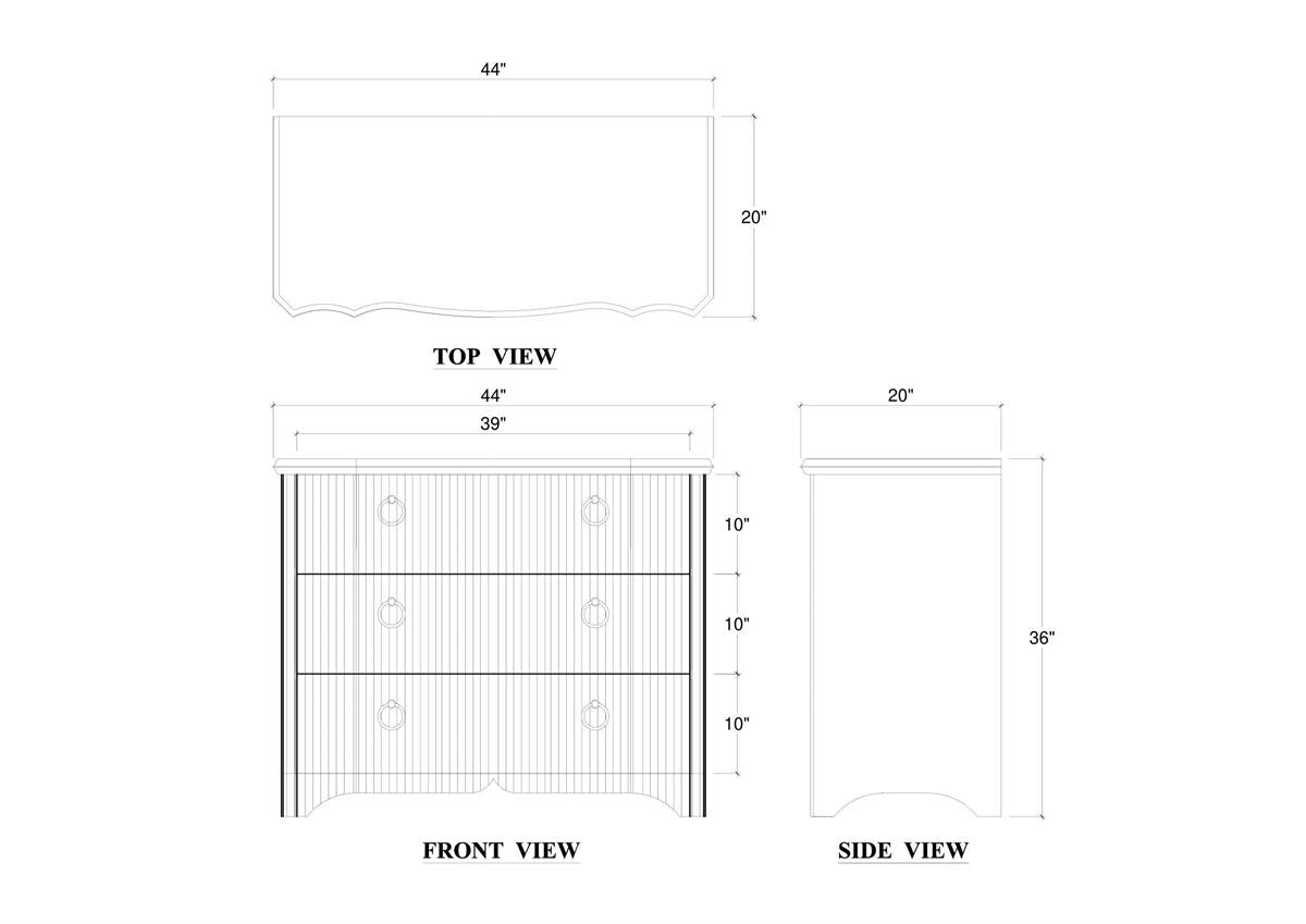 Bramble Brighton 3 Drawer Dresser — Fruit Wood