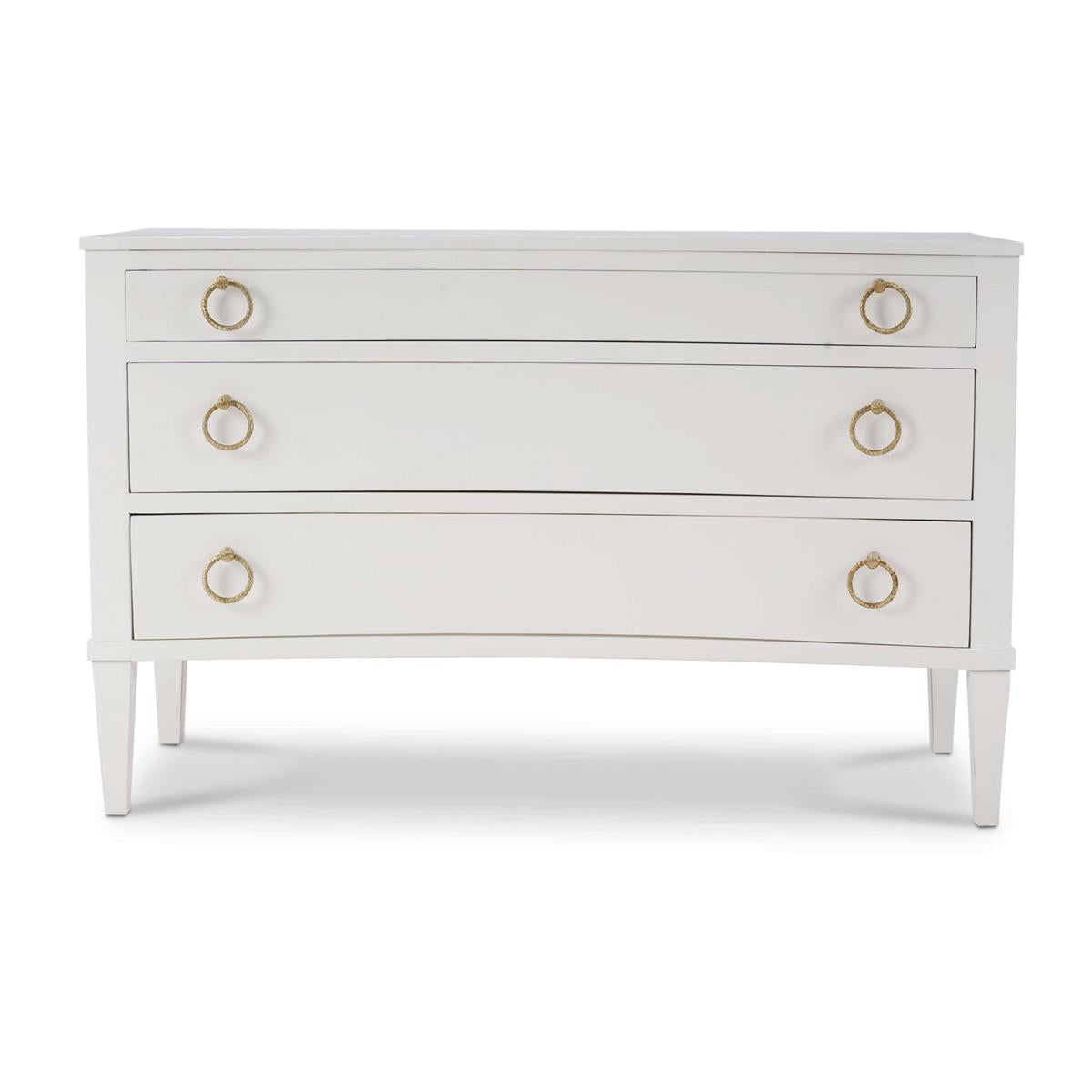 Bramble Bow 3 Drawer Chest — Architectural White / Light Distressed