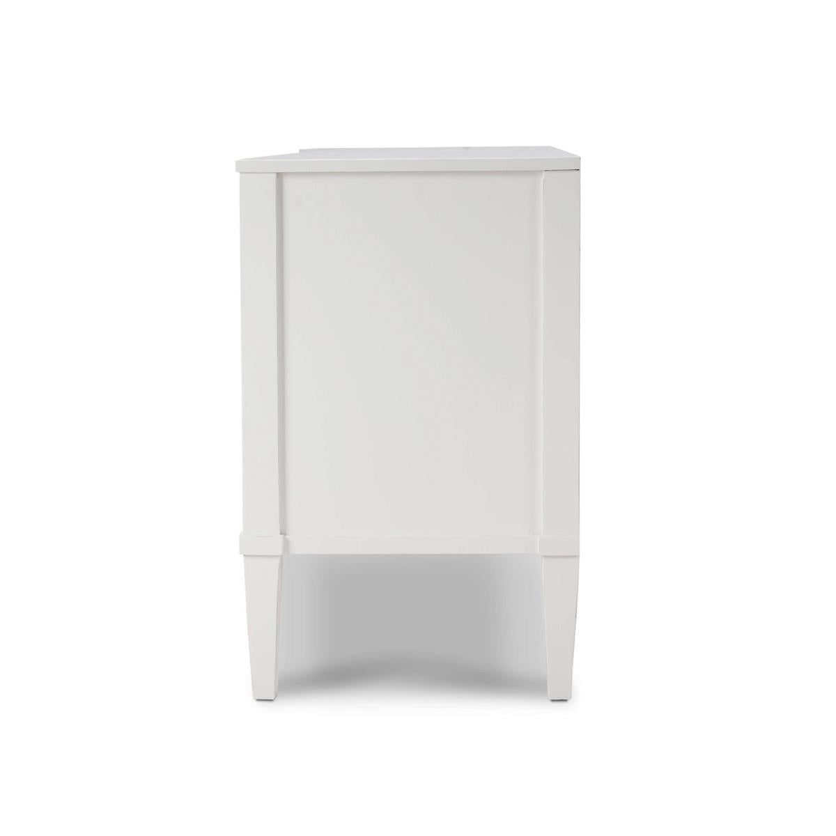 Bramble Bow 3 Drawer Chest — Architectural White / Light Distressed