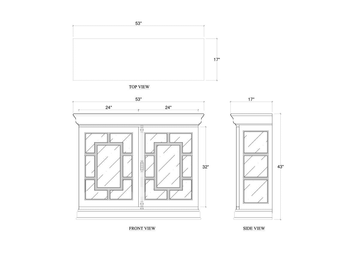 Bramble Bruges 2 Door Credenza — True White *