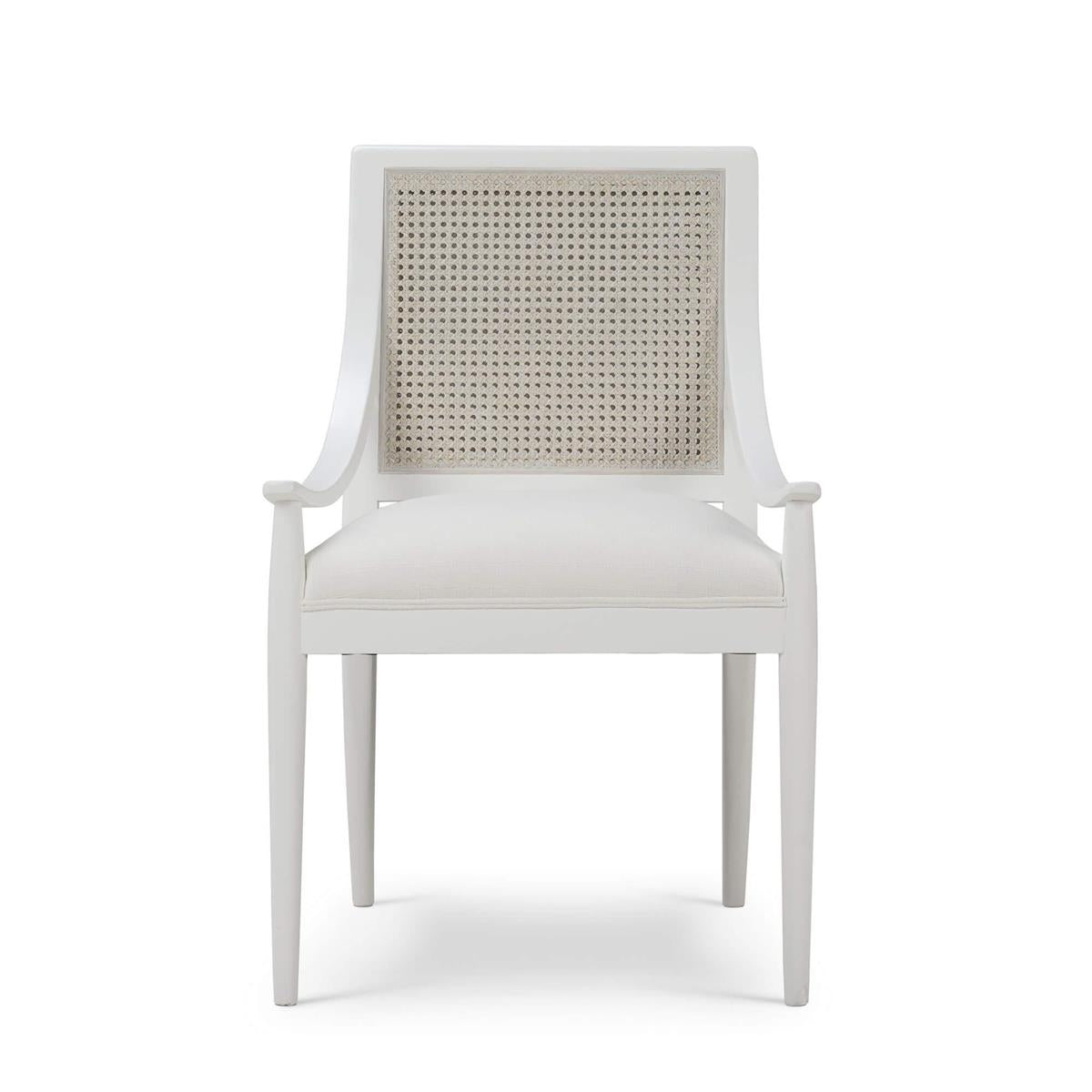 Bramble Oslo Dining Chair w/ Rattan Back — True White * / Arctic