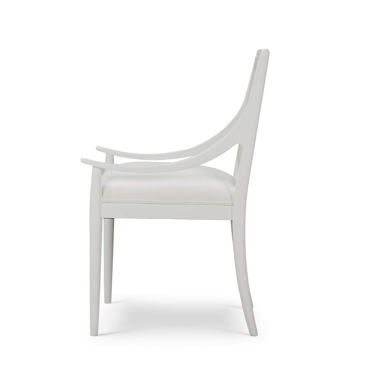 Bramble Oslo Dining Chair w/ Rattan Back — True White * / Arctic
