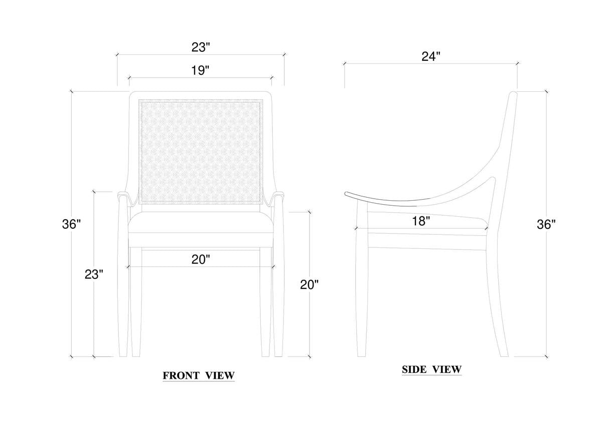 Bramble Oslo Dining Chair w/ Rattan Back — True White * / Arctic