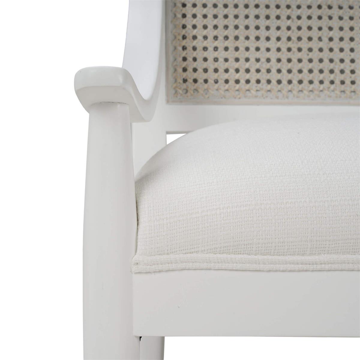 Bramble Oslo Dining Chair w/ Rattan Back — True White * / Arctic