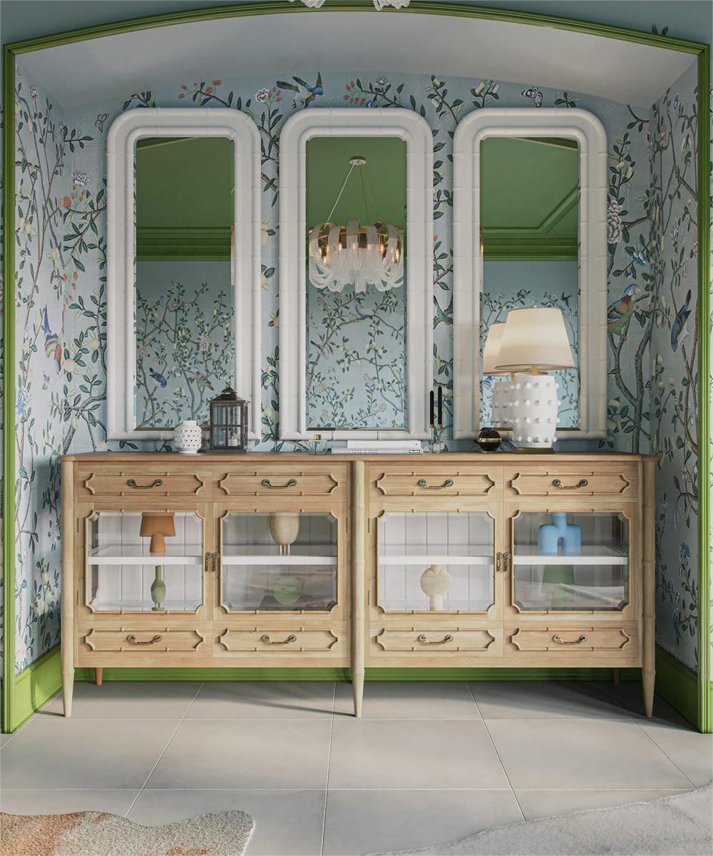 Bramble Grosvenor Sideboard w/ Drawers — Fruit Wood / True White *