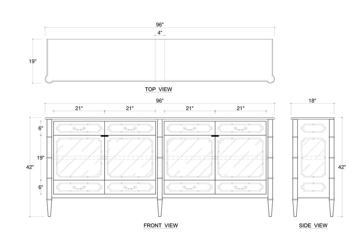 Bramble Grosvenor Sideboard w/ Drawers — Fruit Wood / True White *