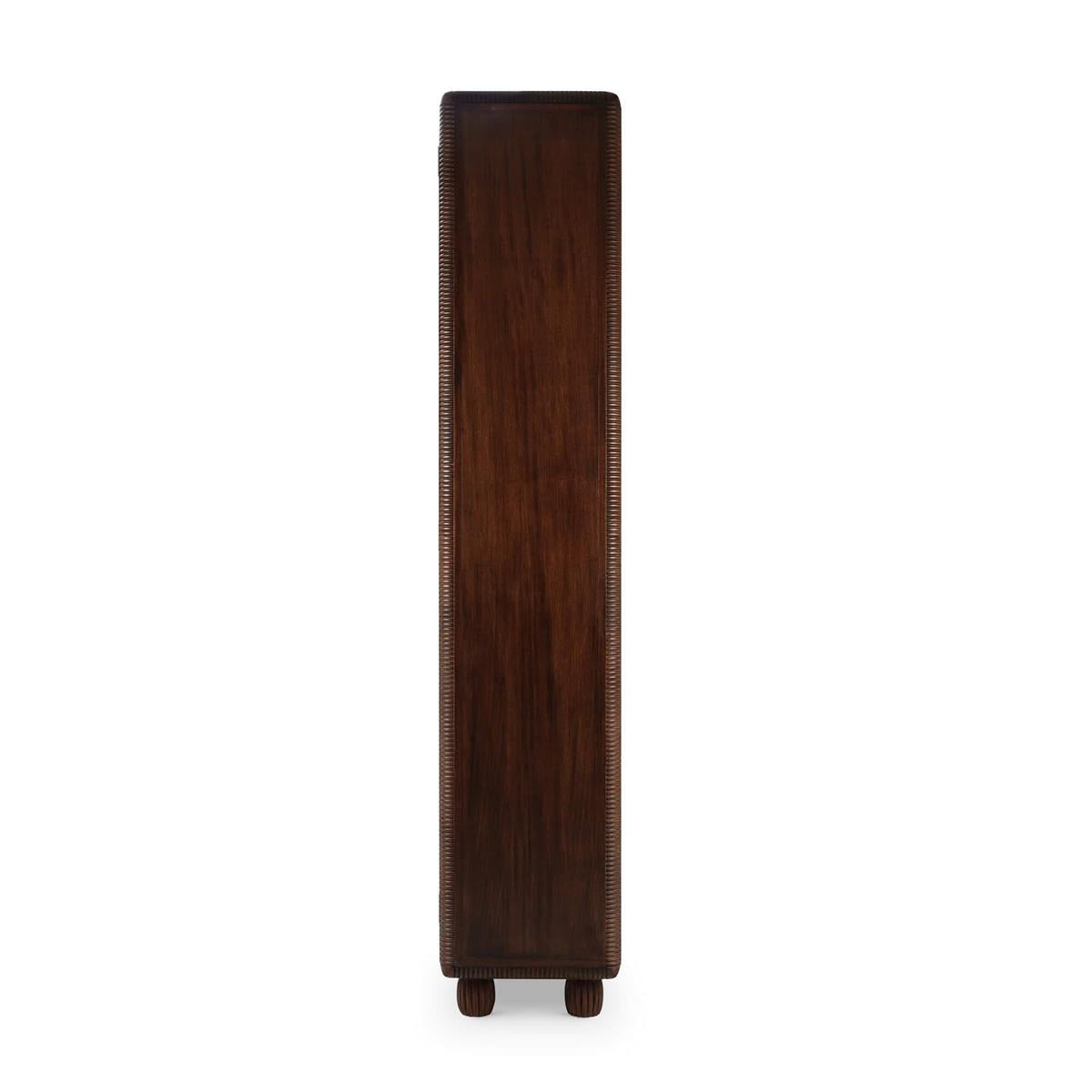 Bramble Toulouse Glass Display Cabinet — Matt Teak Brown / Putty