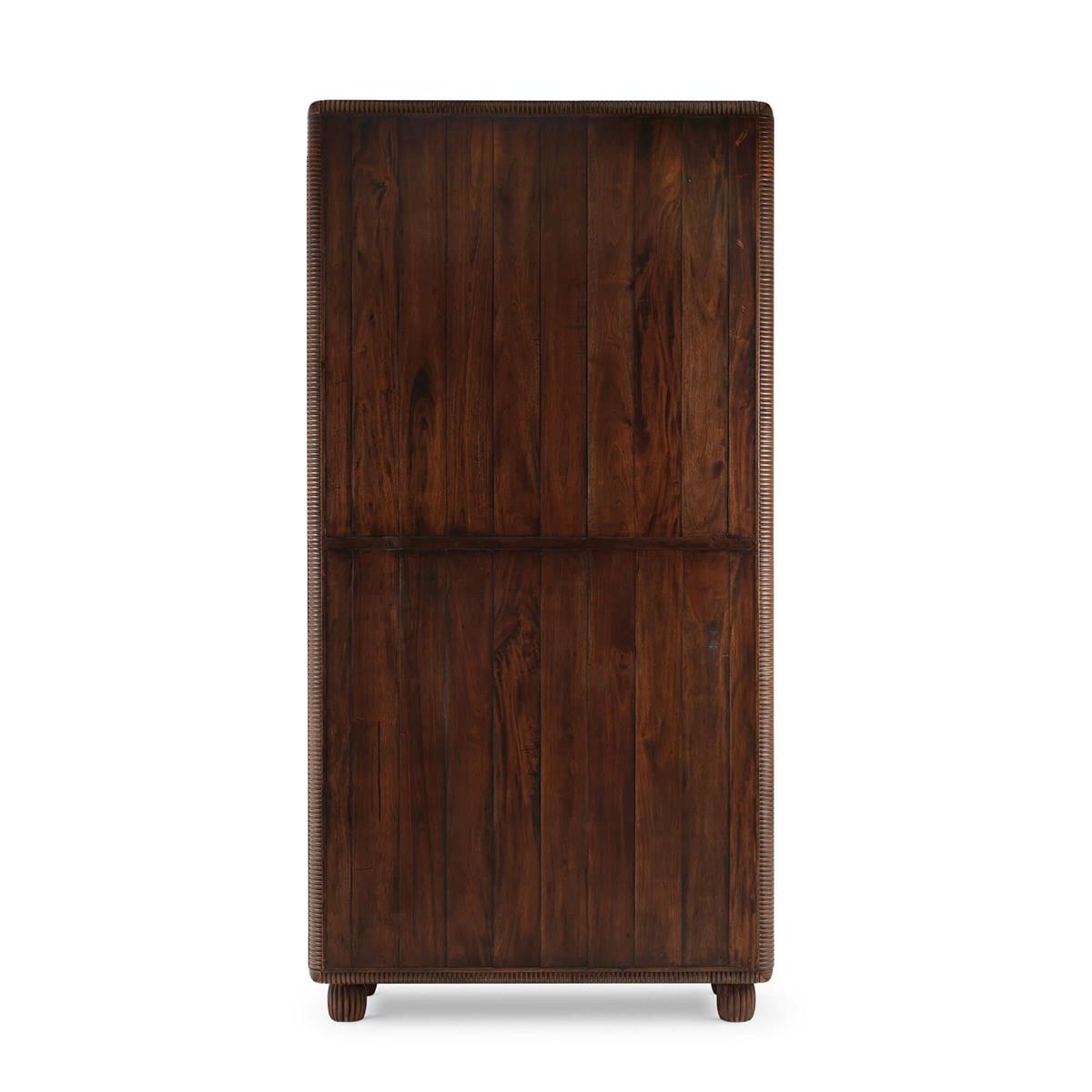 Bramble Toulouse Glass Display Cabinet — Matt Teak Brown / Putty