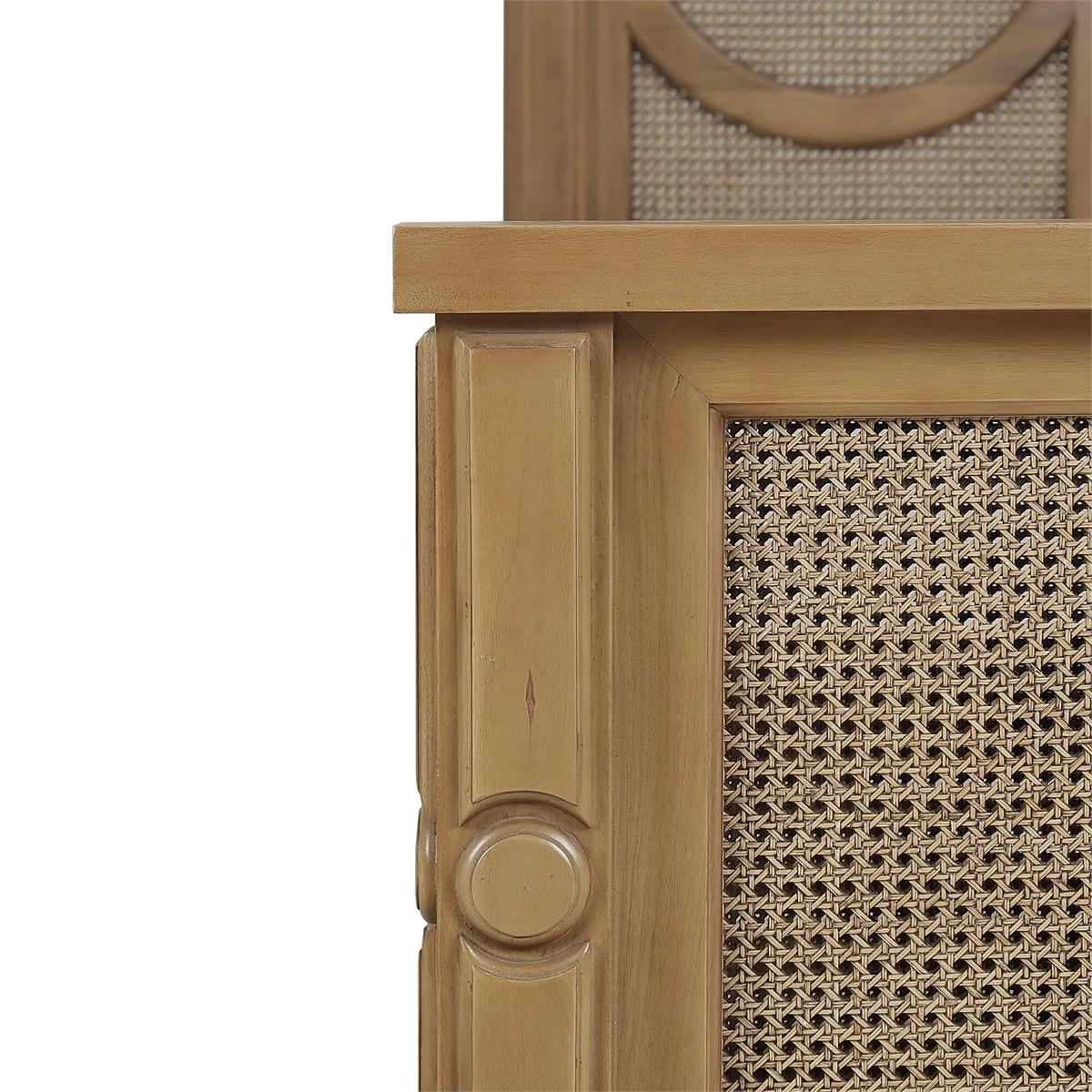 Bramble Chalfont Rattan Bed King — Antique French Oak / Rattan Glaze