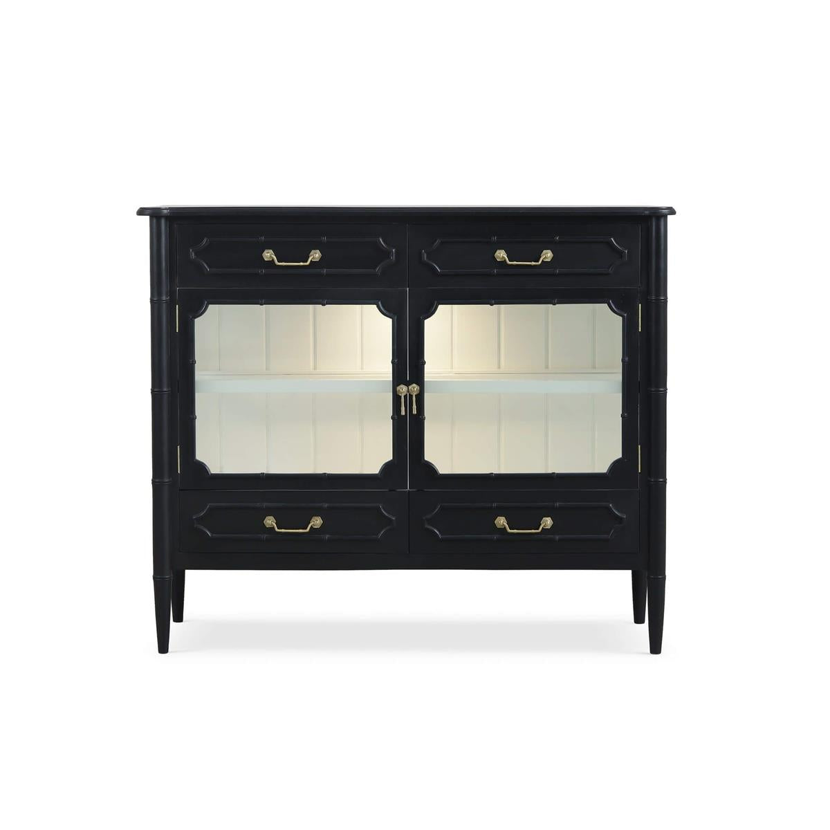 Bramble Grosvenor 2 Door Sideboard w/ 4 Drawers w/ LED — Batavia Black / True White *
