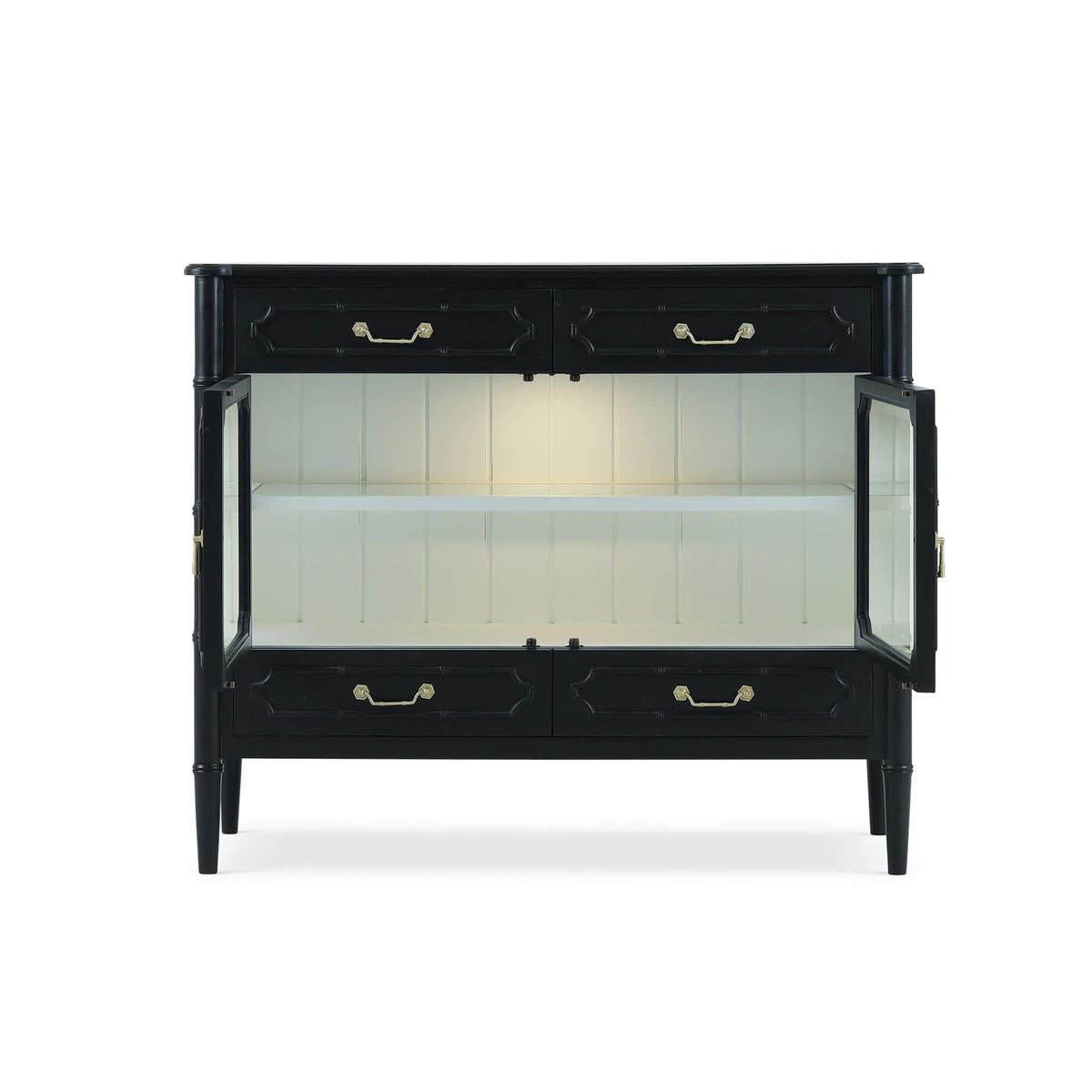 Bramble Grosvenor 2 Door Sideboard w/ 4 Drawers w/ LED — Batavia Black / True White *