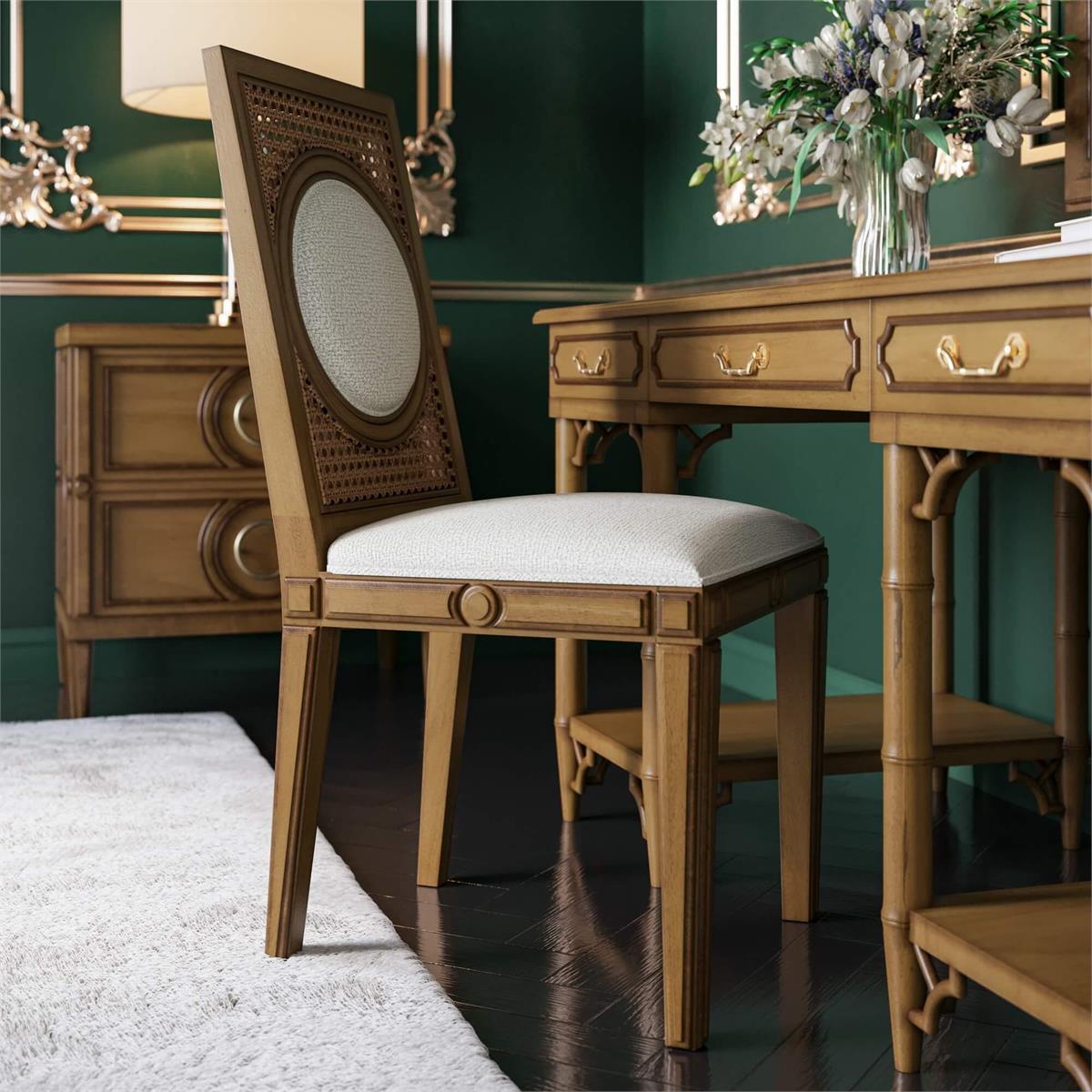 Bramble Chalfont 2 Drawer Bedside Table — Antique French Oak