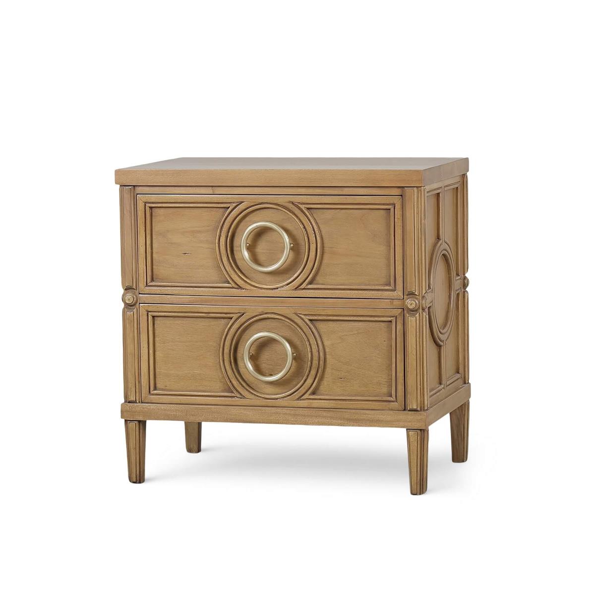Bramble Chalfont 2 Drawer Bedside Table — Antique French Oak
