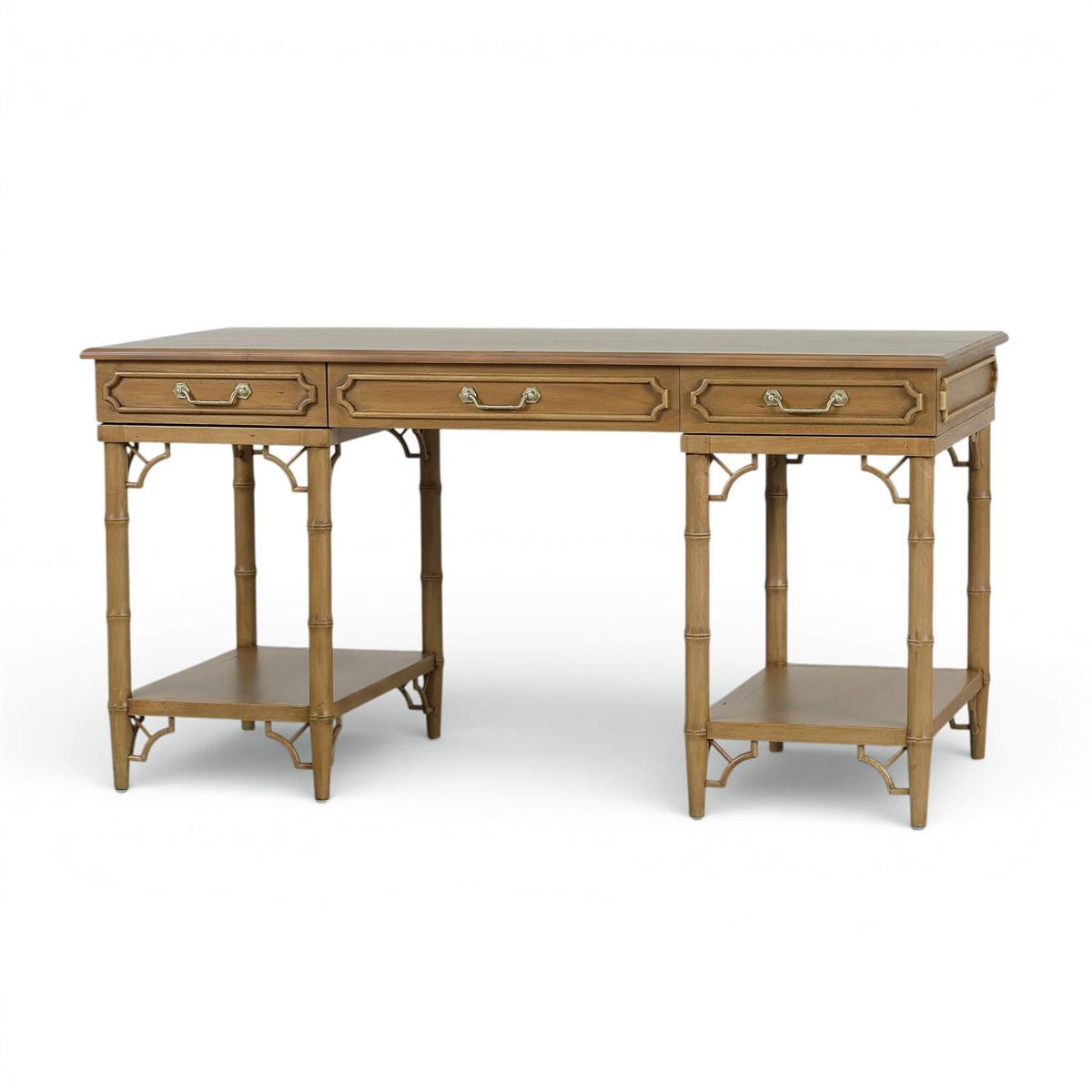 Bramble Chelsea Pedestal Desk — Antique French Oak