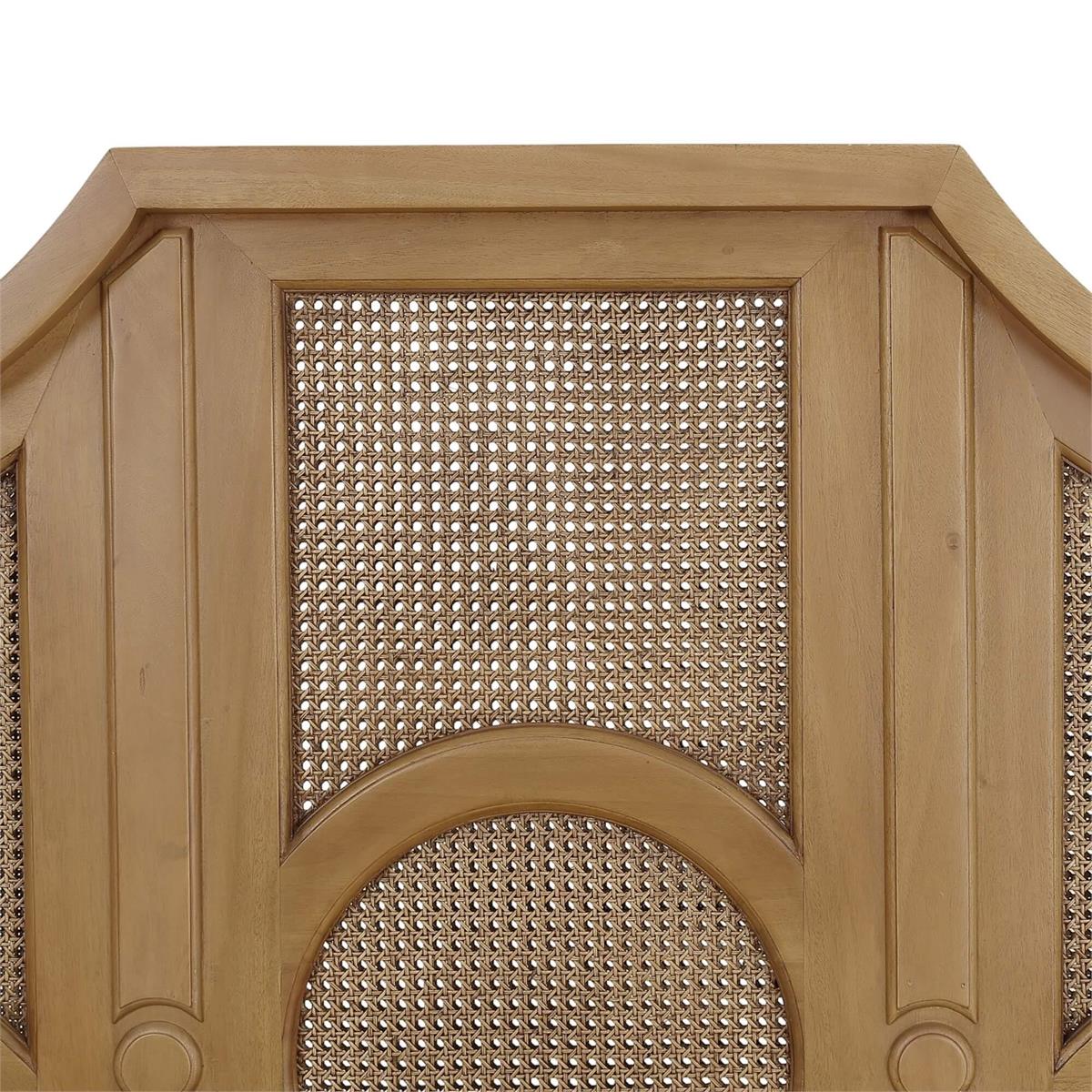 Bramble Chalfont Rattan Bed Queen — Antique French Oak / Rattan Glaze