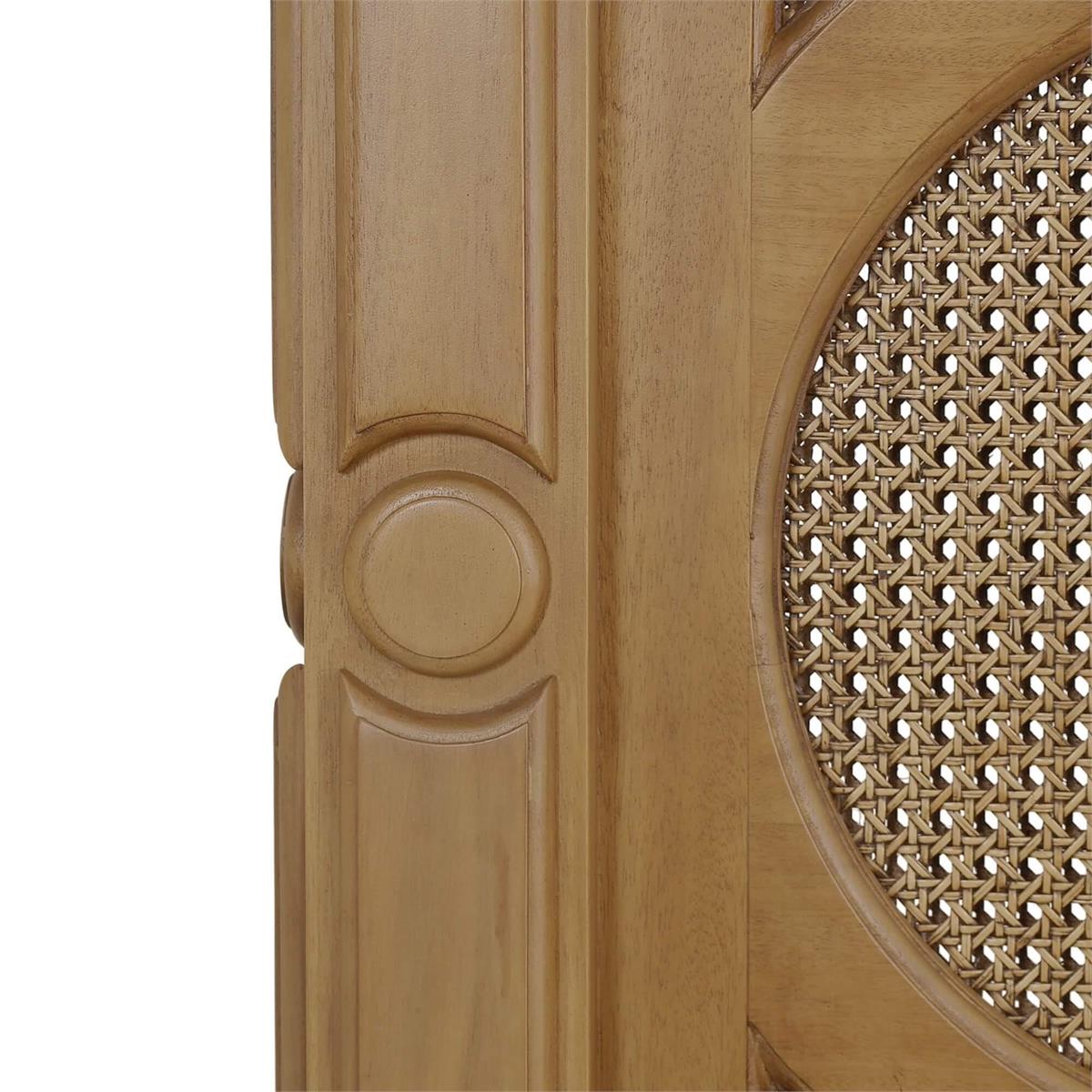 Bramble Chalfont Rattan Bed Queen — Antique French Oak / Rattan Glaze