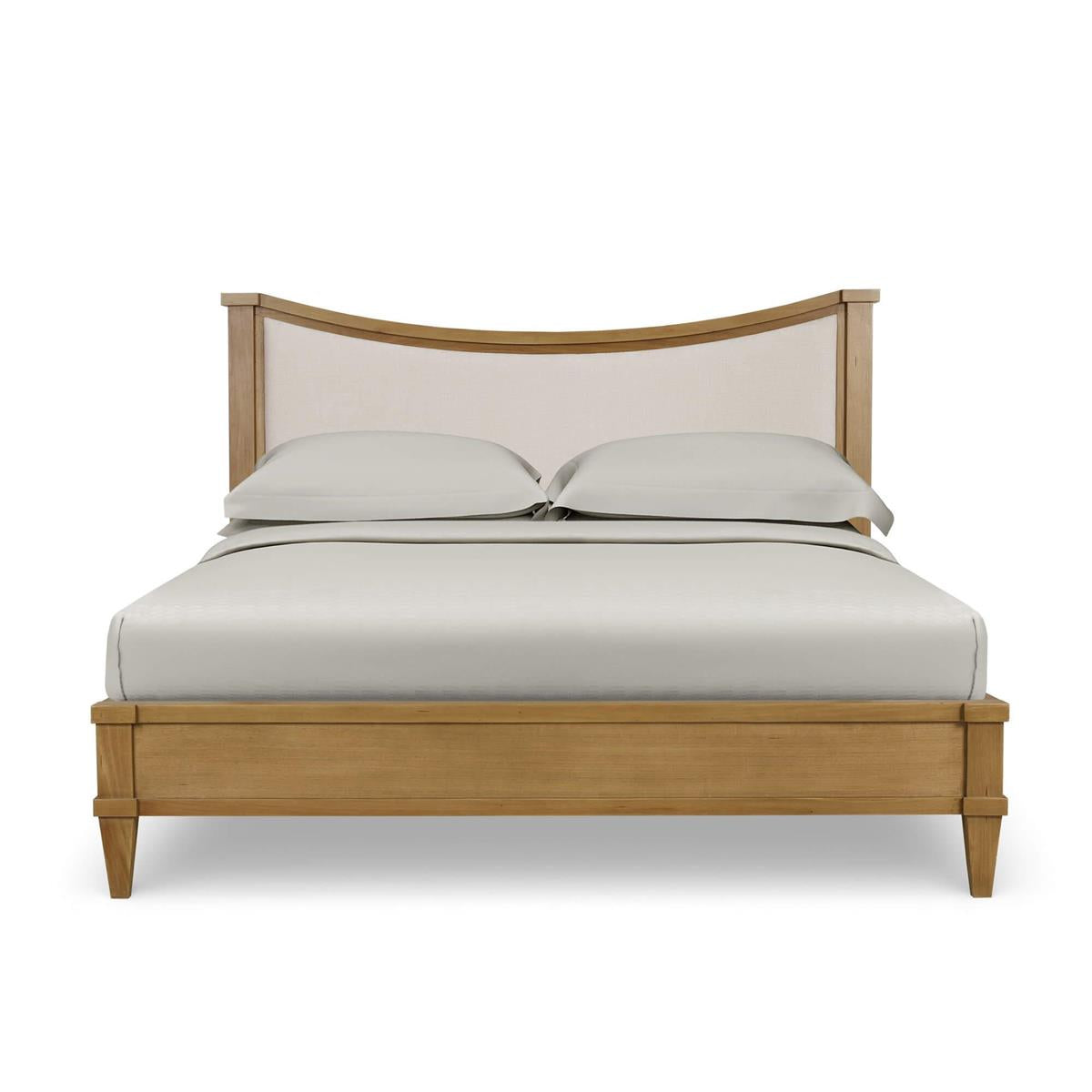 Bramble Bow King Bed Upholstery — Antique French Oak / Thames Natural
