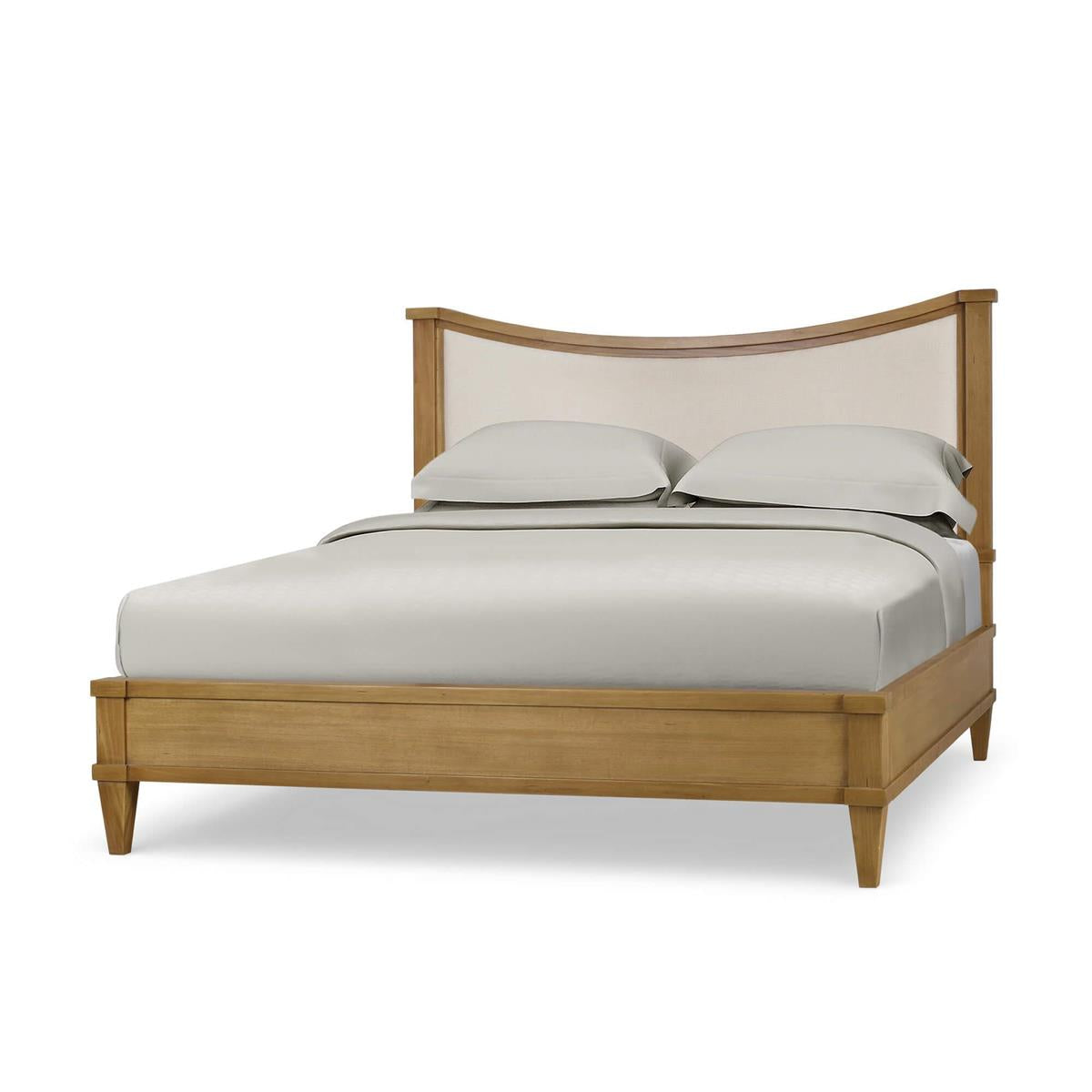 Bramble Bow King Bed Upholstery — Antique French Oak / Thames Natural