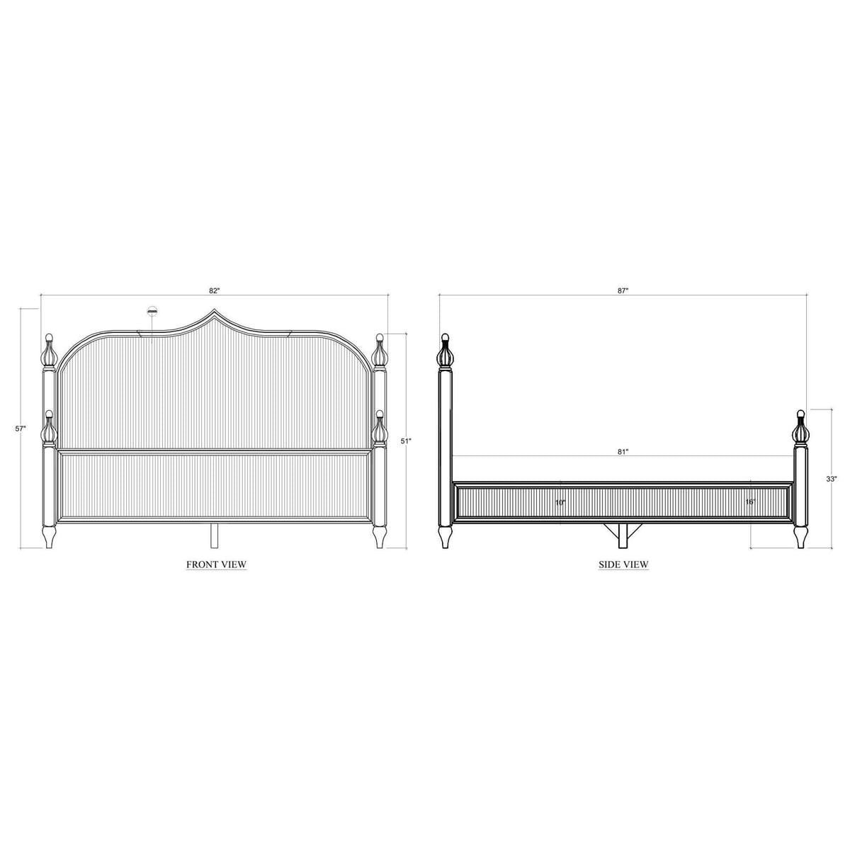 Bramble Brighton Wooden Back Bed King — Fruit Wood