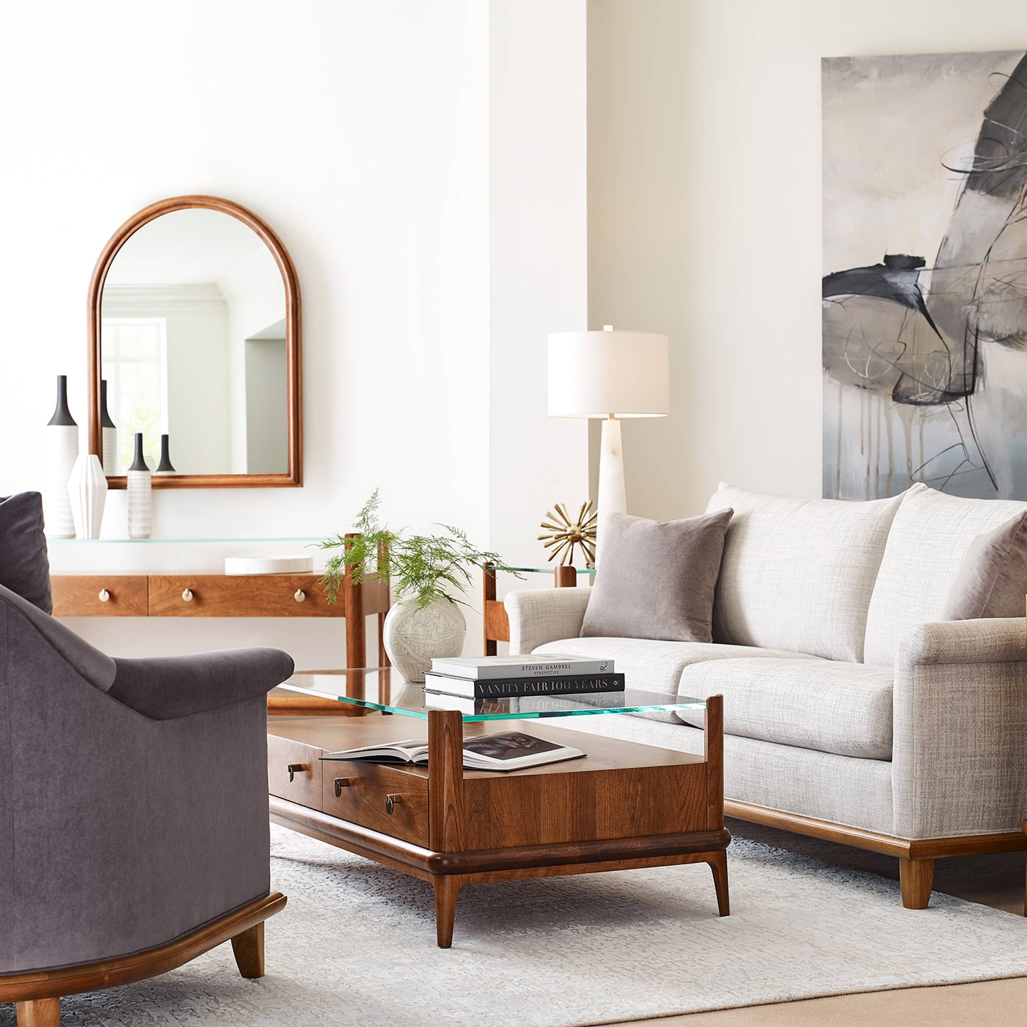 Martine Glass-Top Cocktail Table - Stickley Furniture | Mattress