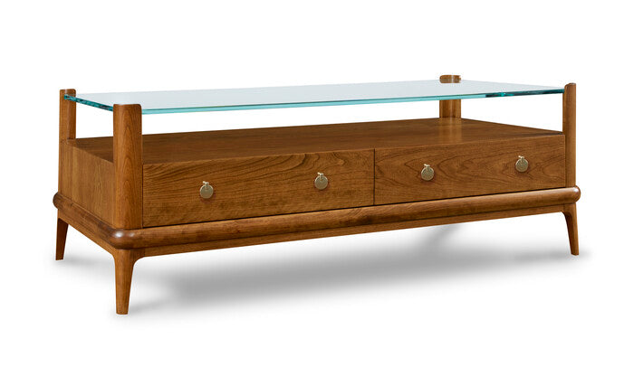 Stickley Martine Glass-Top Cocktail Table