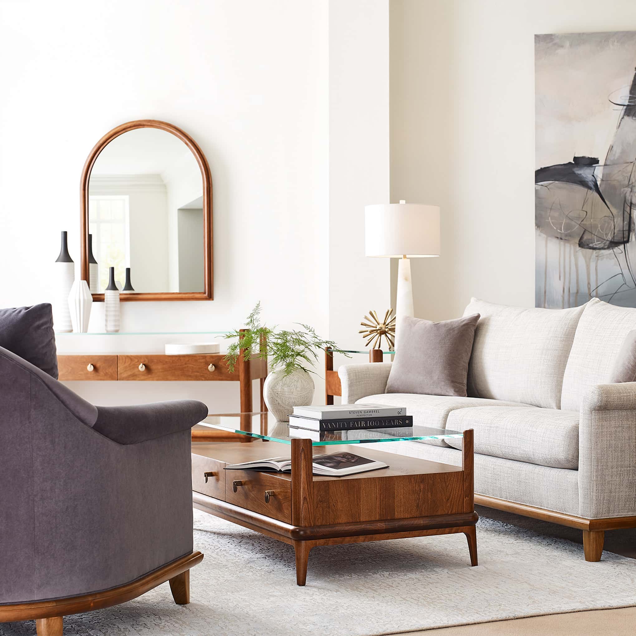 Martine Glass-Top Console Table - Stickley Furniture | Mattress